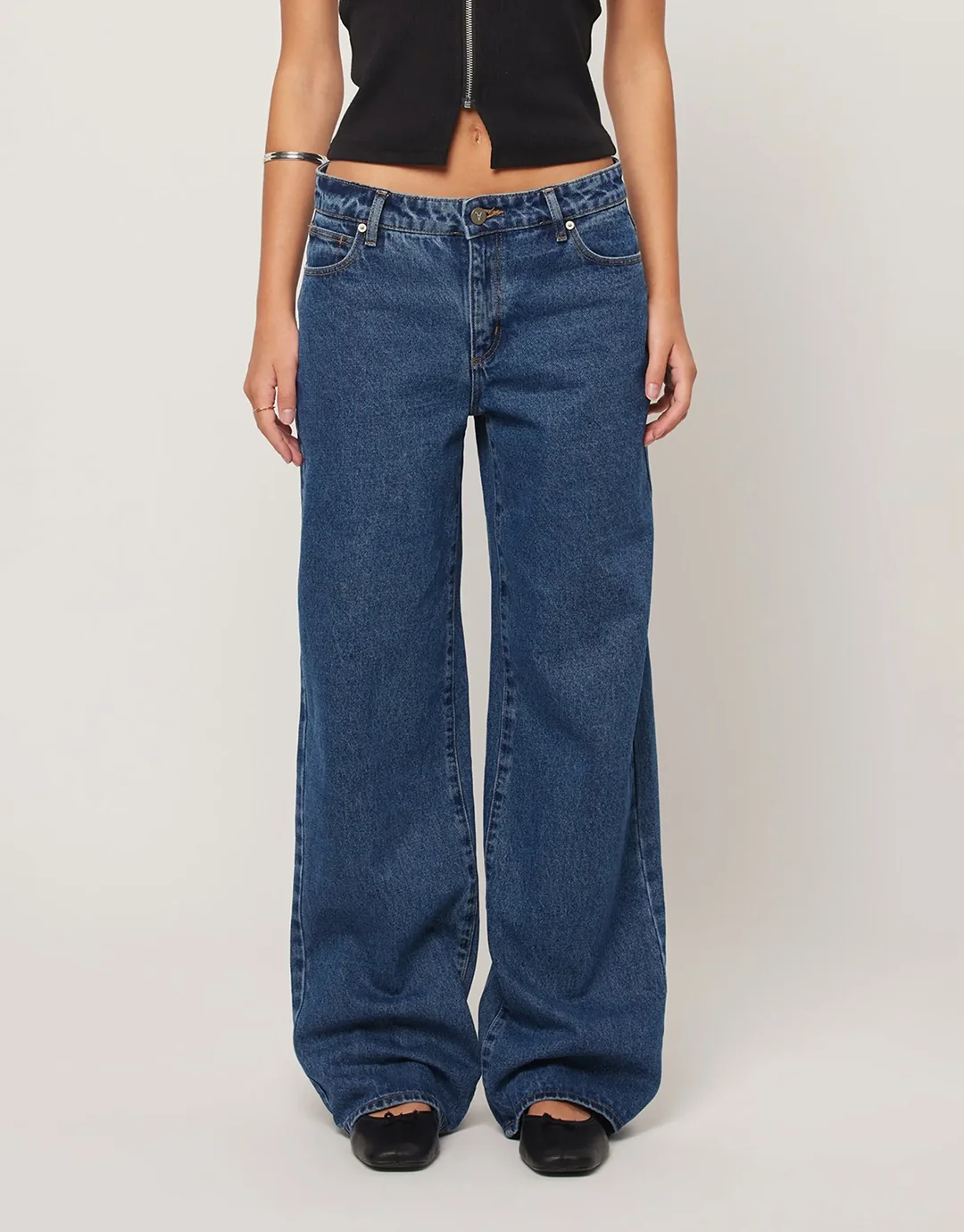 99 Bella Low Baggy Jeans - Mid Blue - Image 7