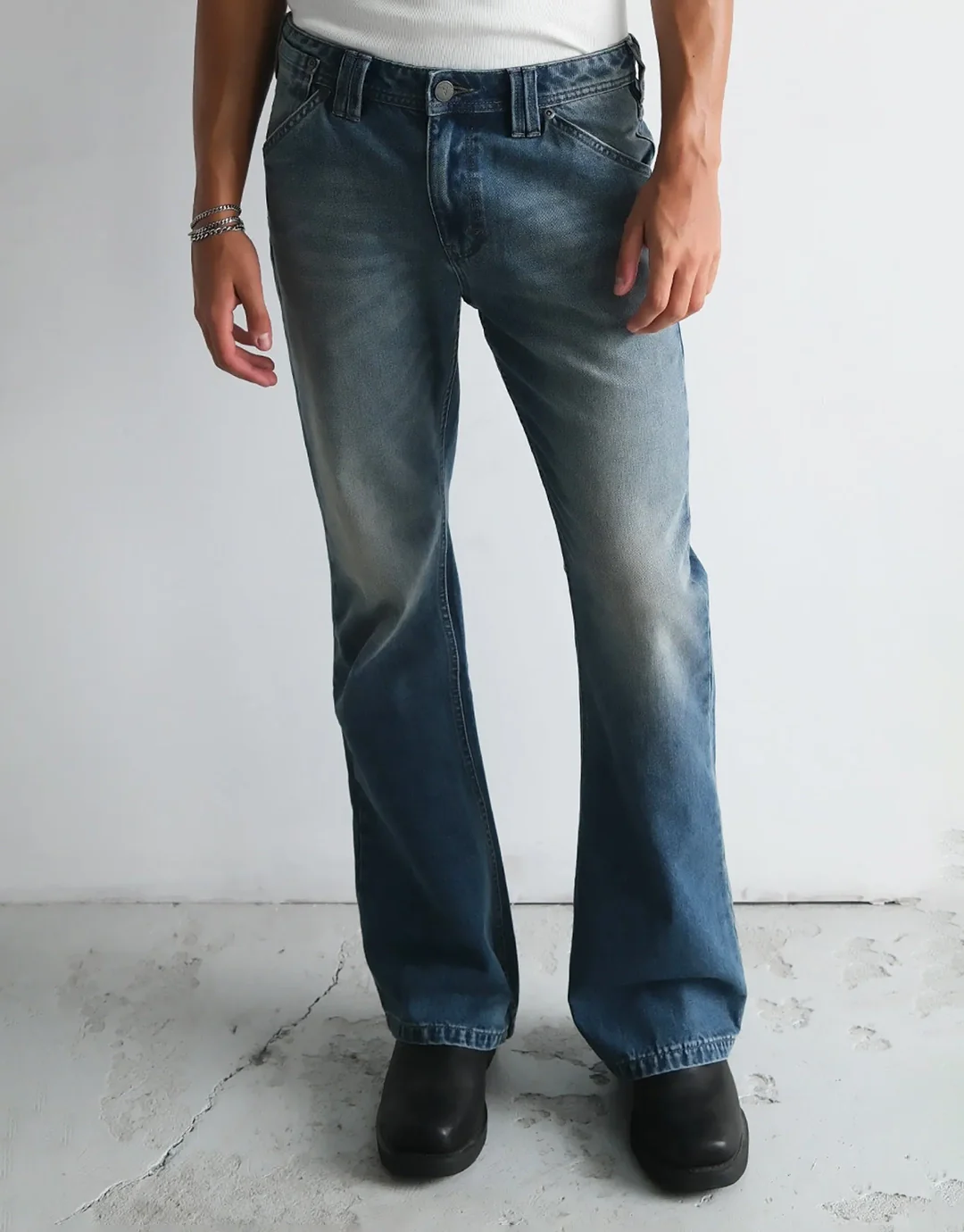 A4 Flare Kendrick Denim Jeans - Washed Blue