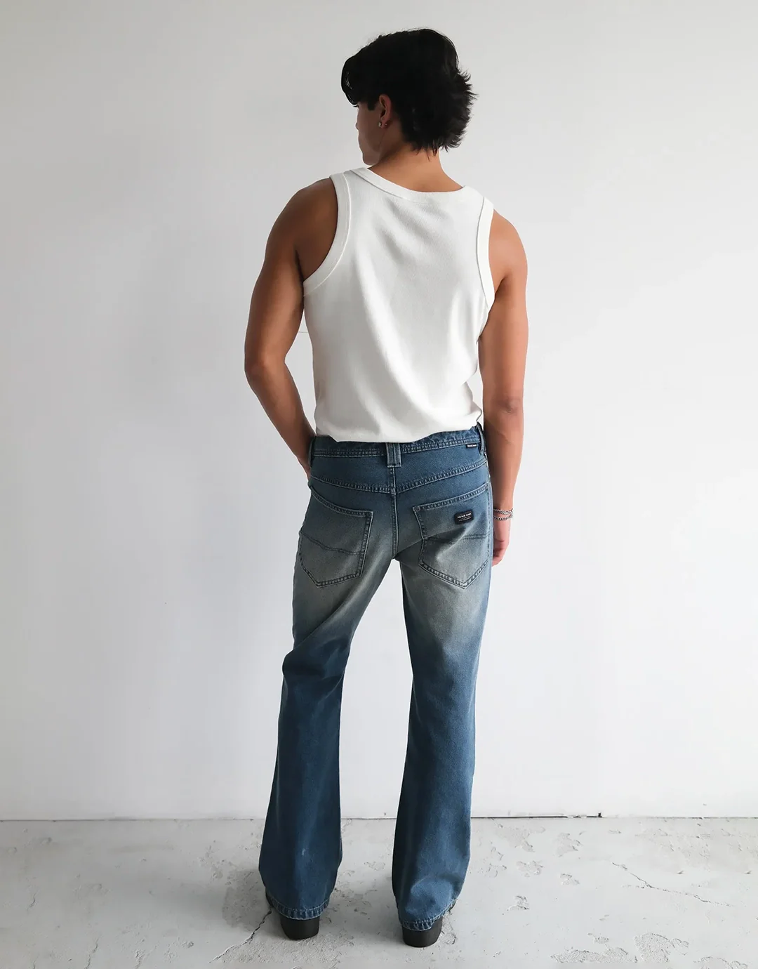 A4 Flare Kendrick Denim Jeans - Washed Blue - Image 4