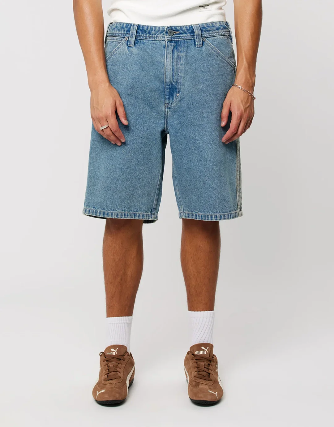 A5 Baggy Deniim Shorts - Barry Stripe