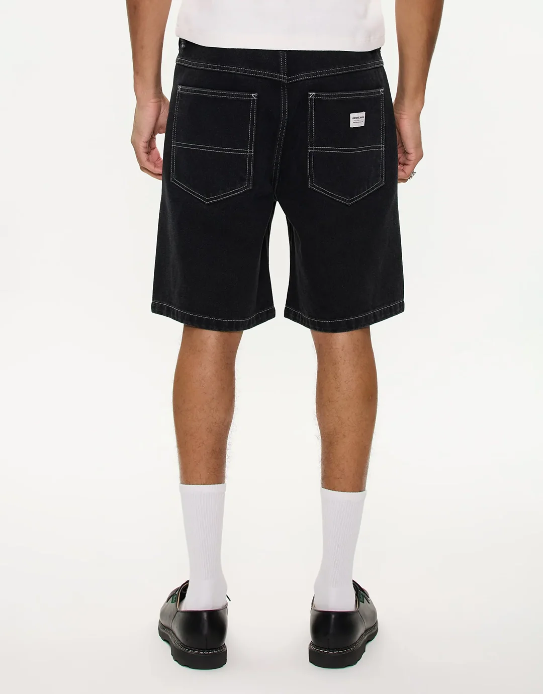 A5 Lance Baggy Denim Shorts - Washed Black - Image 4