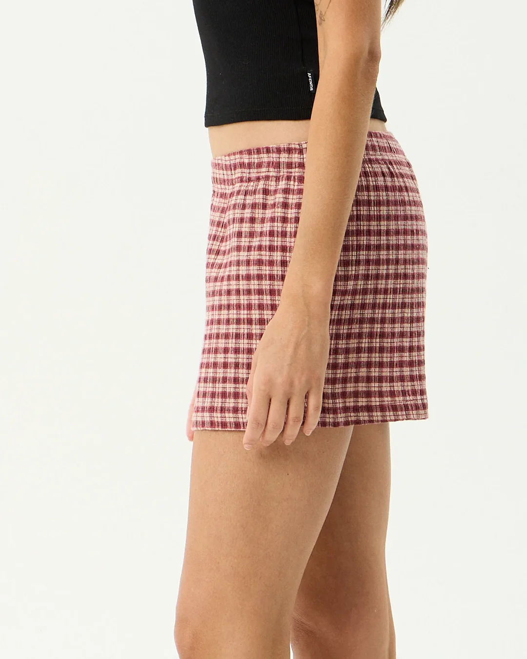 Capricorn - Seersucker Short - Burgundy / Beige Check - Image 6