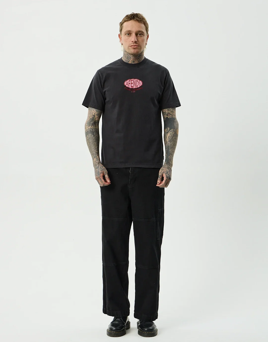 Destroyed Retro T-Shirt - Stone Black - Image 3