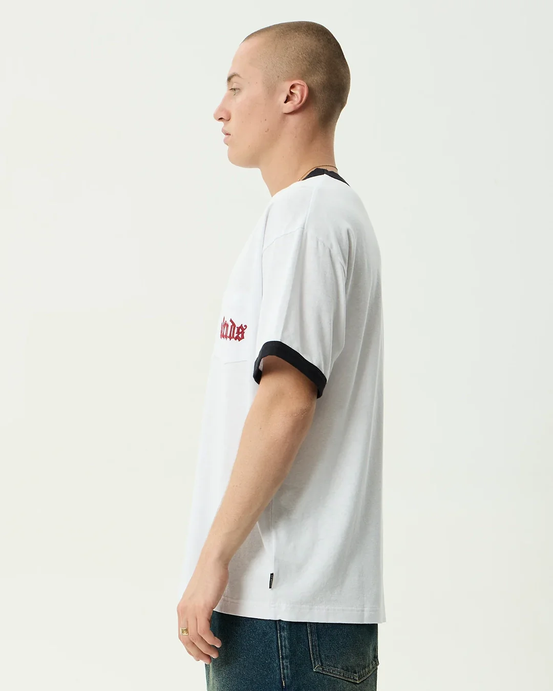 Drop Zone Boxy Ringer Tee - White - Image 3