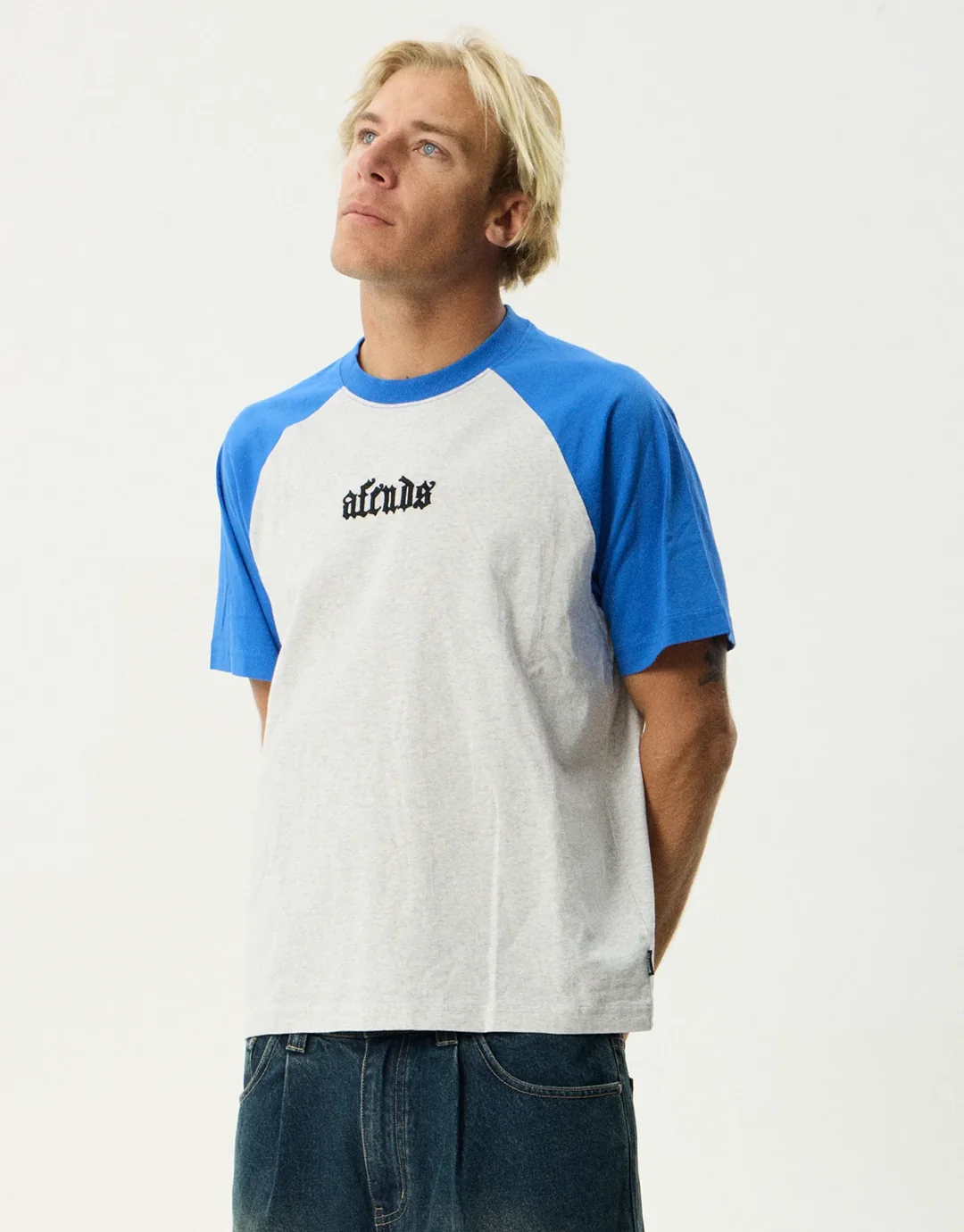 Drop Zone Heavyweight Raglan T-Shirt- Grey Marle - Grey Marle - Image 5