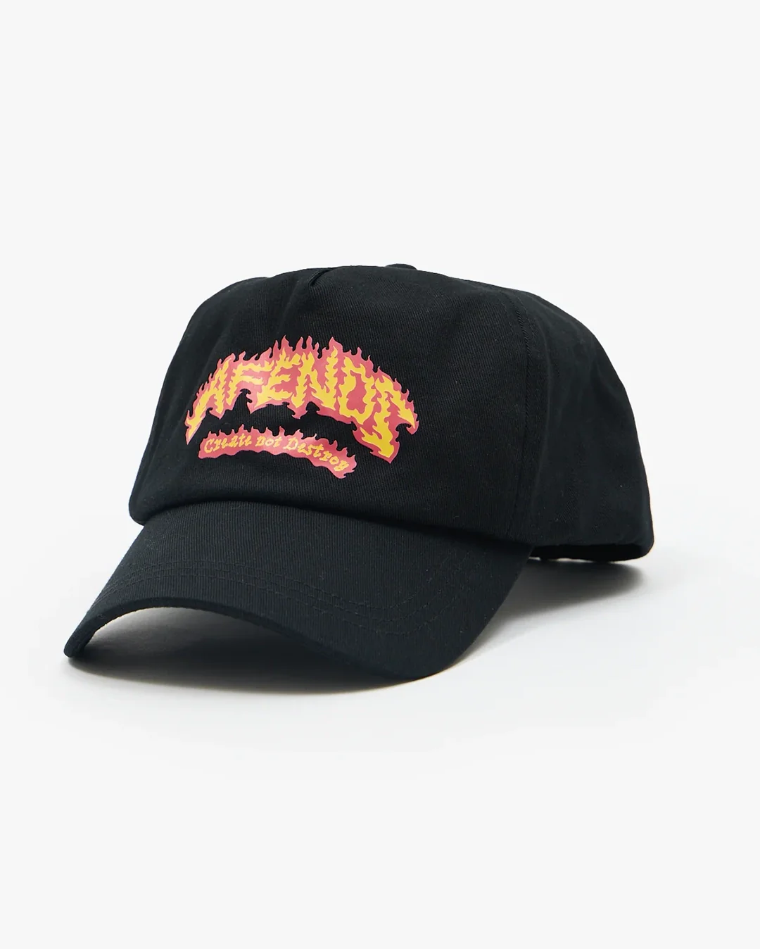 Flame On Five Panel Cap - Black