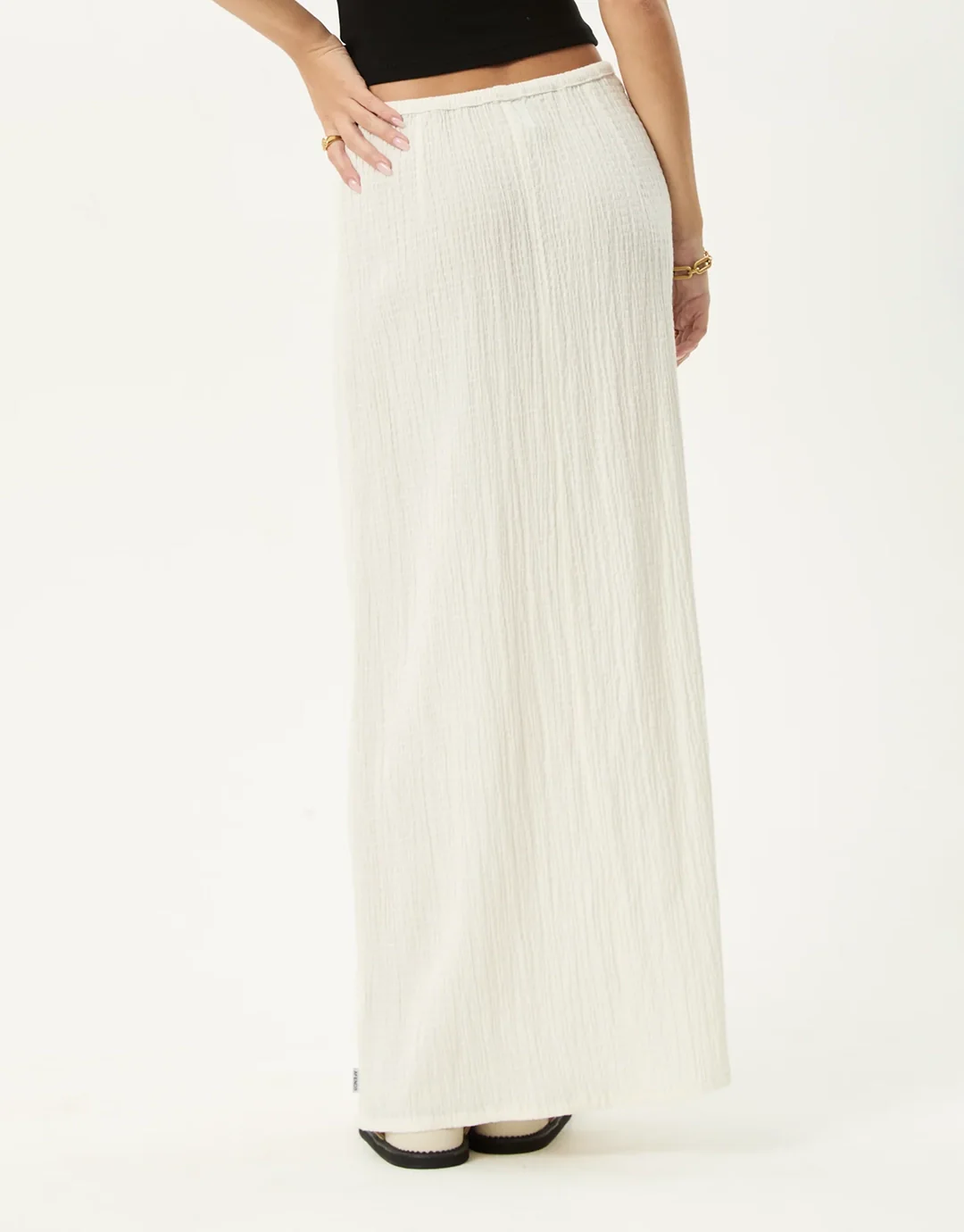 Focus Seersucker Maxi Skirt - Off White - Image 10