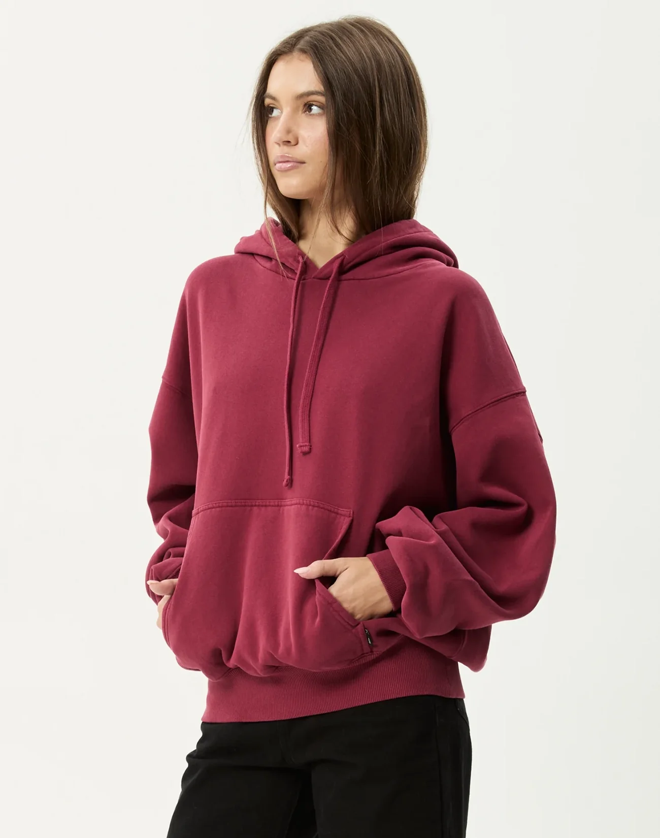 Genesis Boxy Hoodie - Washed Burgundy - Image 4