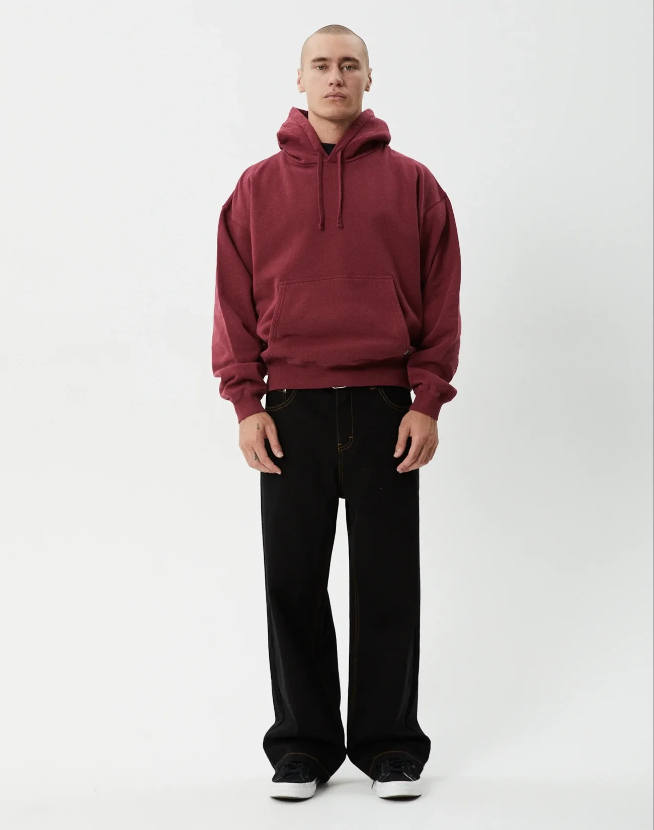 Genesis Boxy Hoodie - Washed Burgundy - Image 9