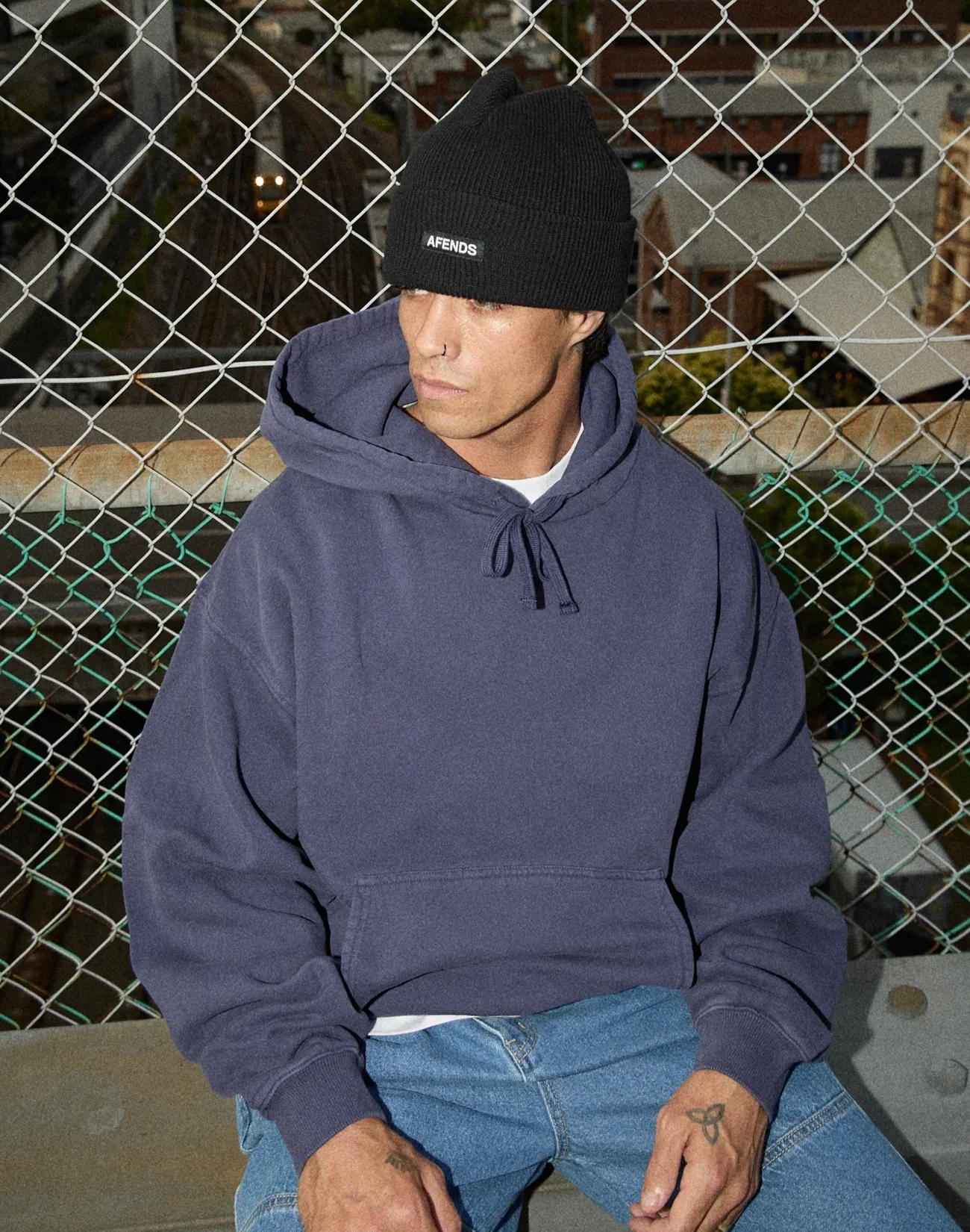 Genesis Boxy Hoodie - Washed Deep Sea