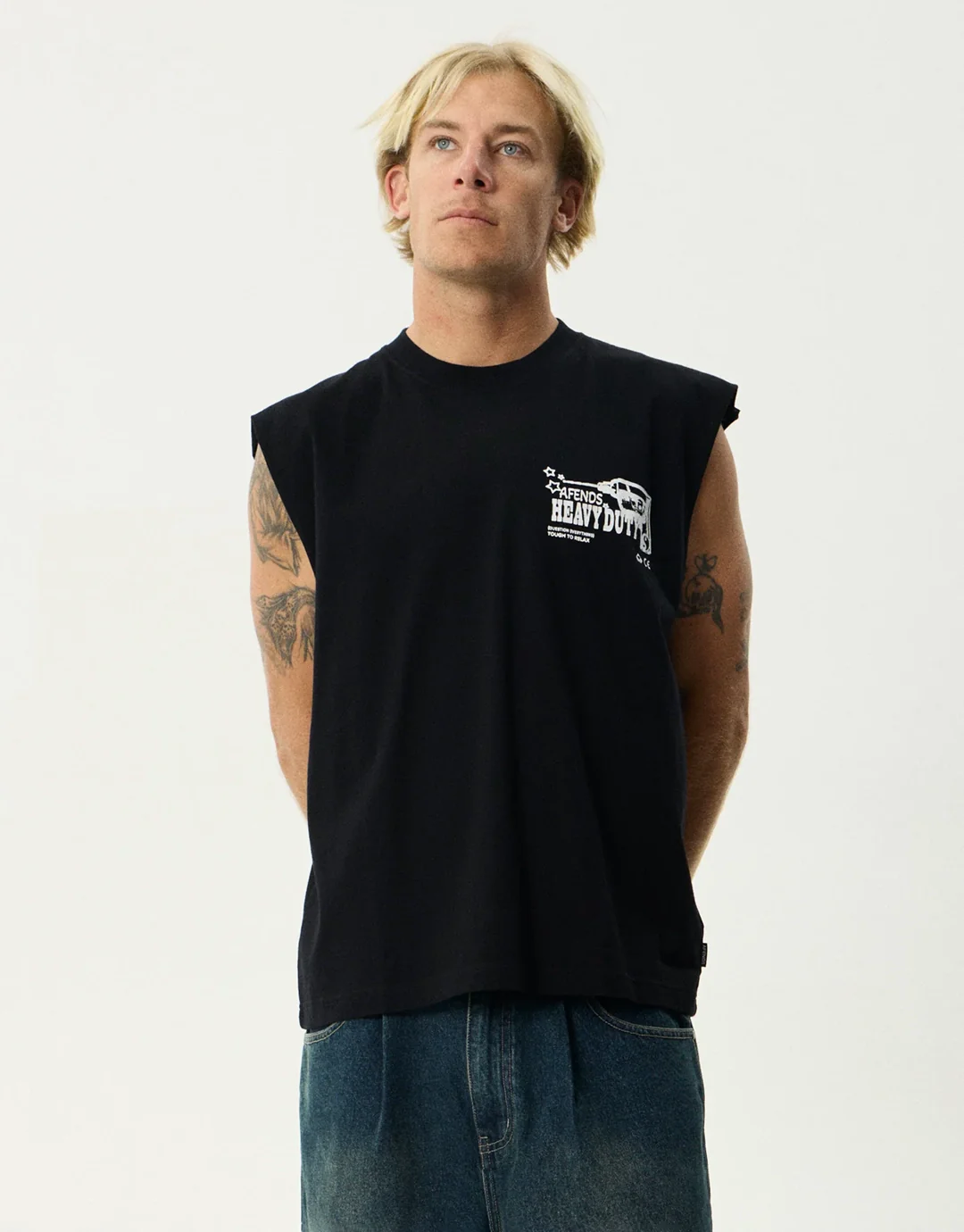 Heavy Duty Sleeveless T-Shirt - Black - Image 2