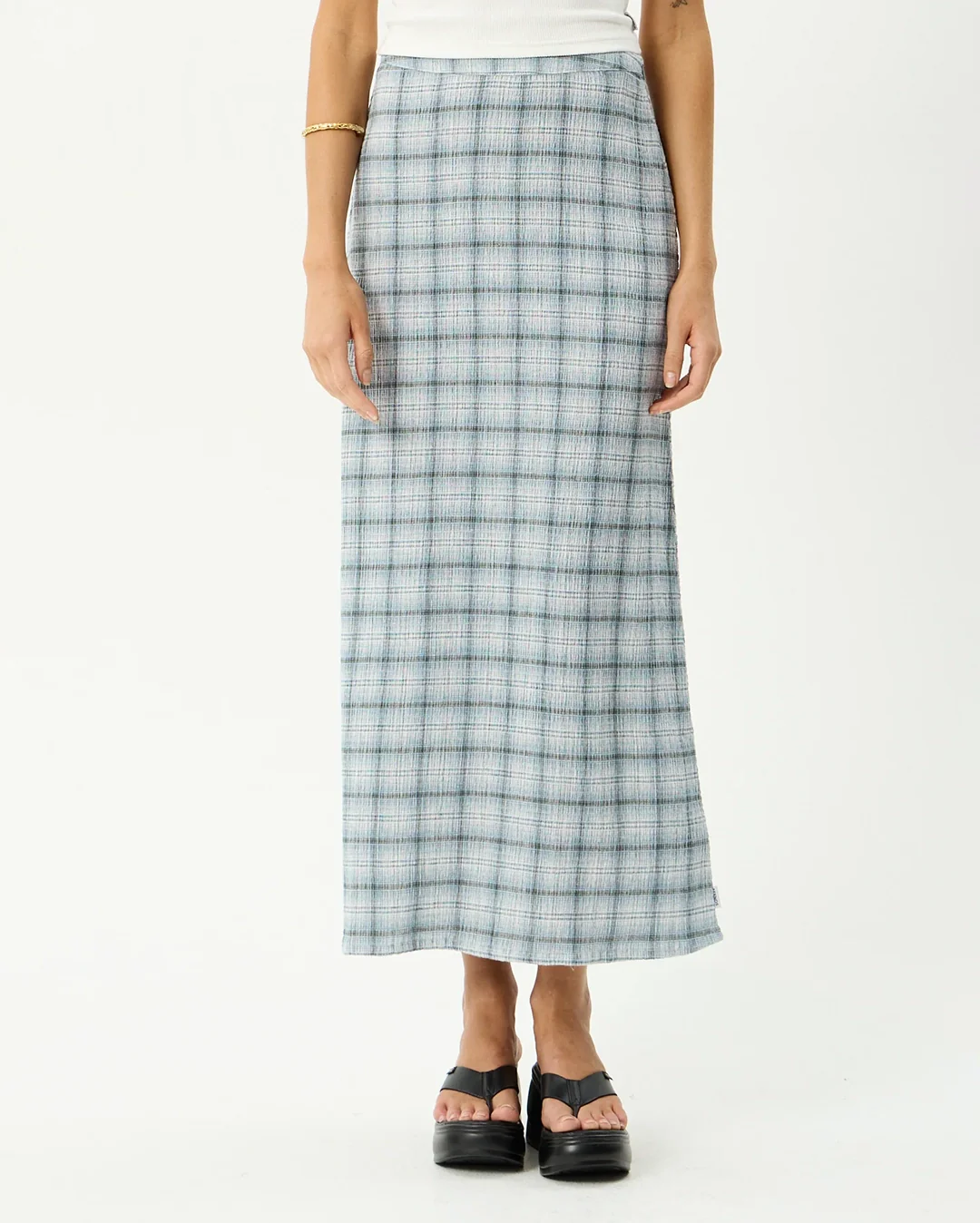 Lagoon - Seersucker Maxi Skirt - Overcast Check - Image 2