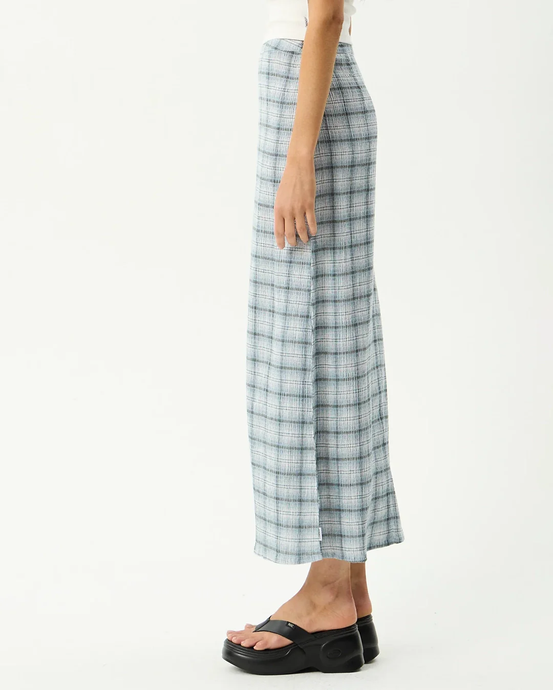 Lagoon - Seersucker Maxi Skirt - Overcast Check - Image 4