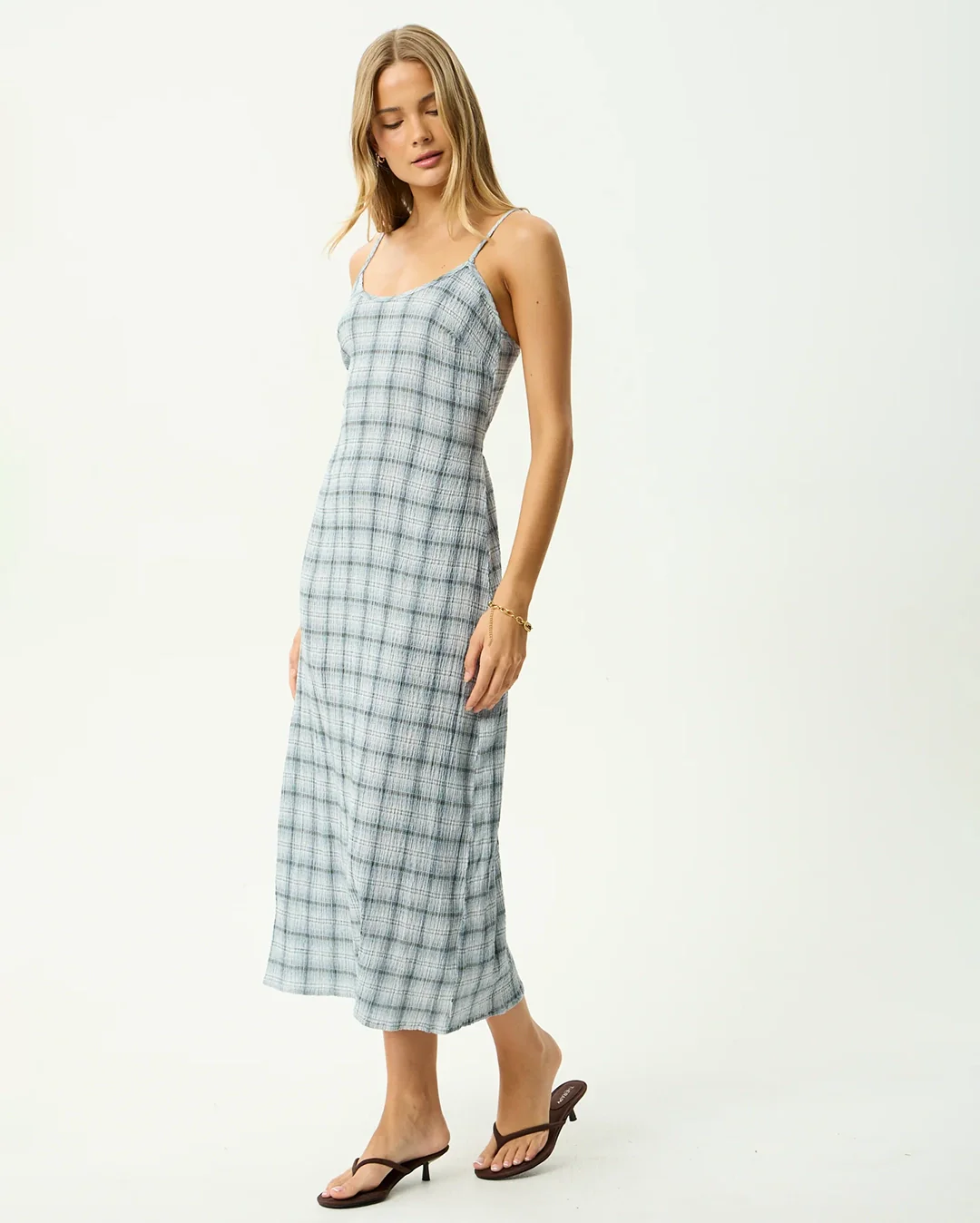 Lagoon - Seersucker Midi Dress - Overcast Check - Image 2