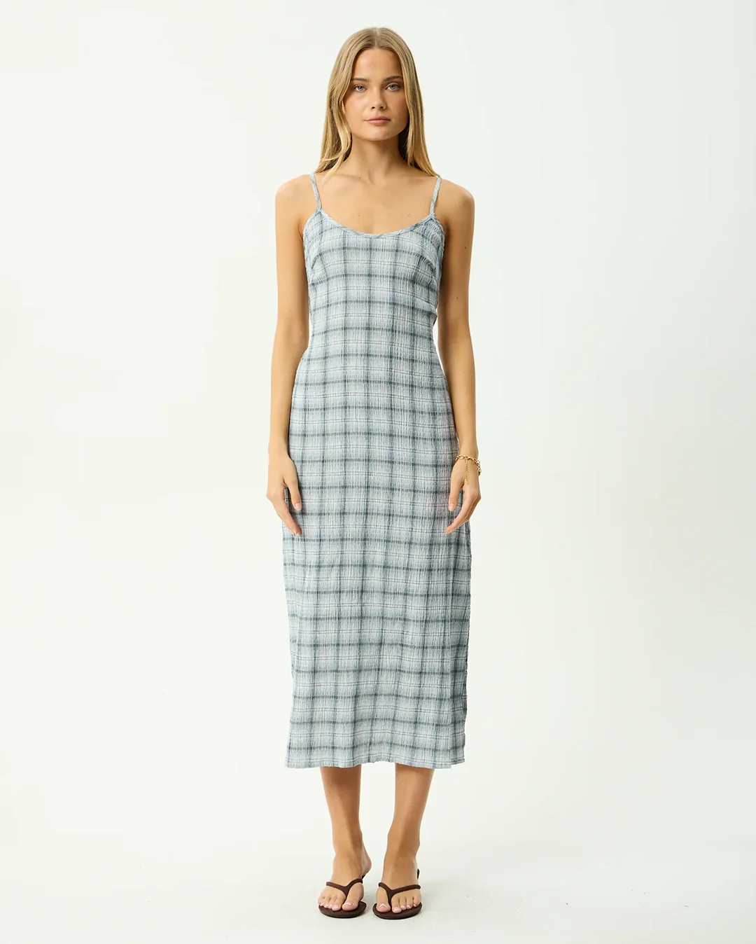 Lagoon - Seersucker Midi Dress - Overcast Check - Image 3