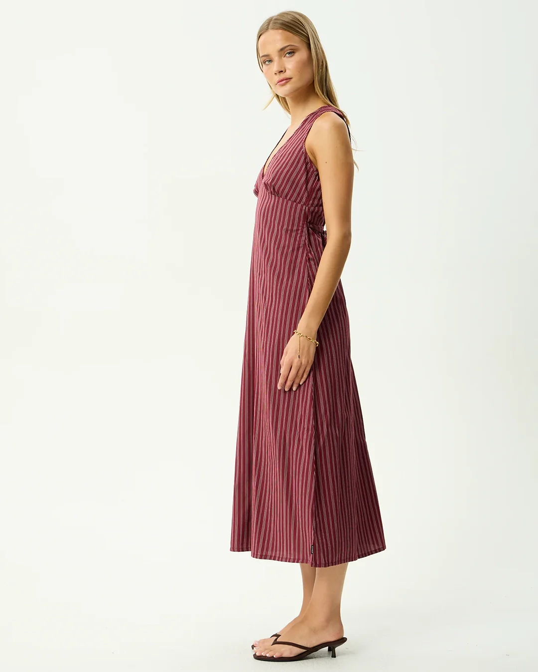 Ledger - Maxi Dress - Burgundy Stripe - Image 4