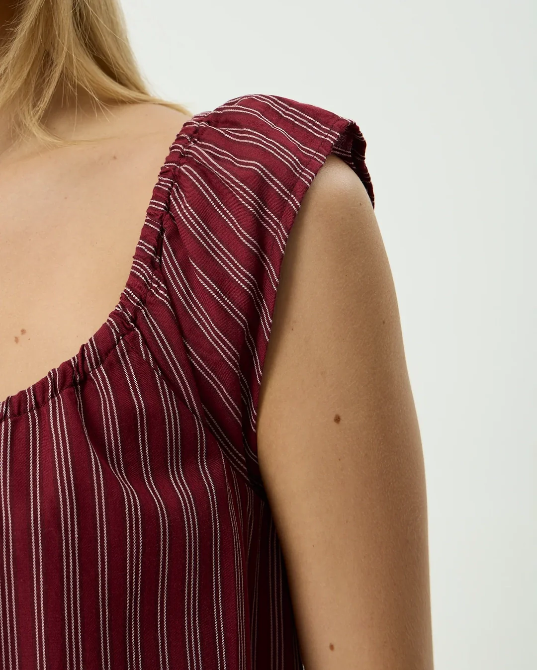Ledger - Mini Dress - Burgundy Stripe - Image 7