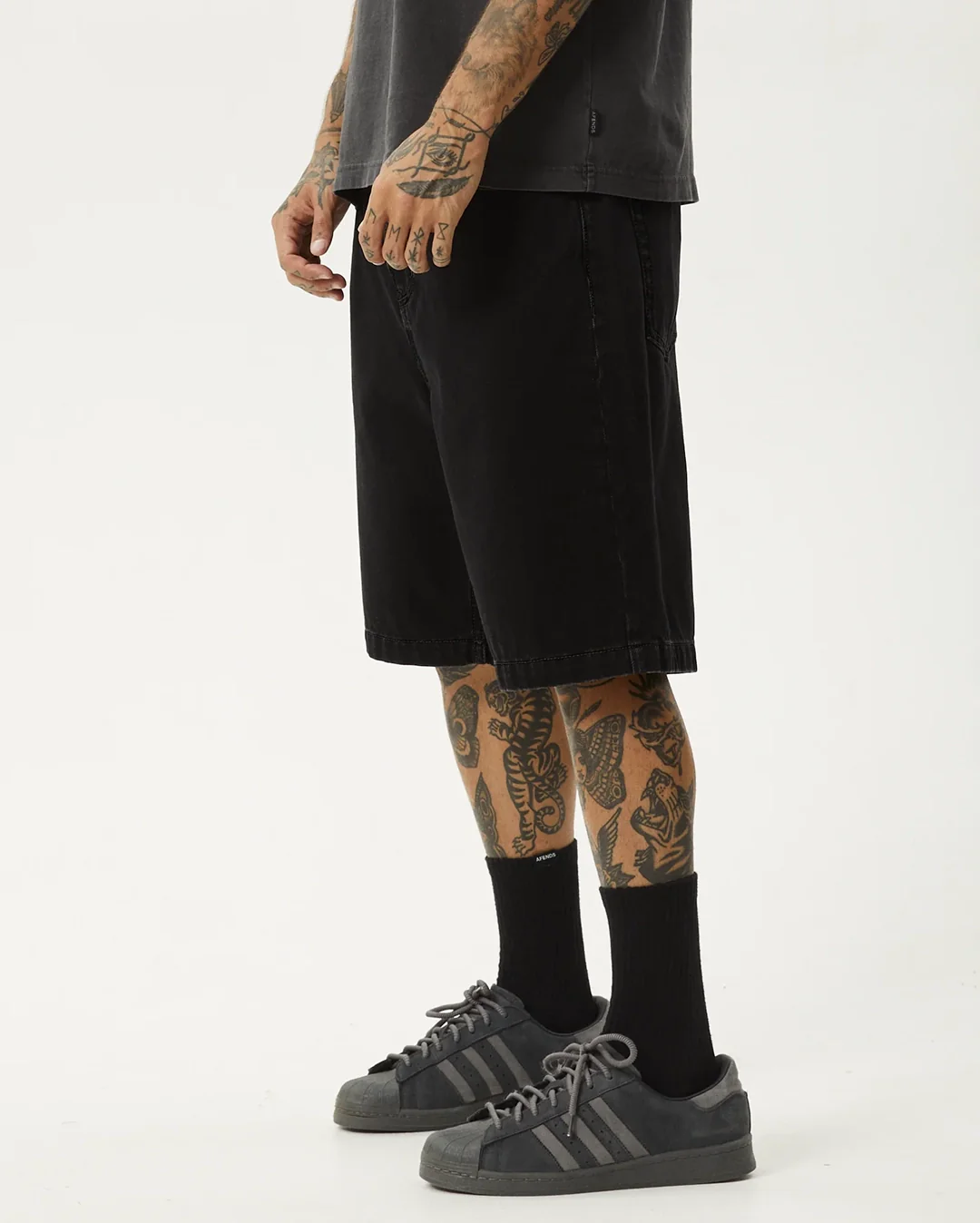 Lil C 22" Baggy Denim Shorts - Washed Black - Image 3