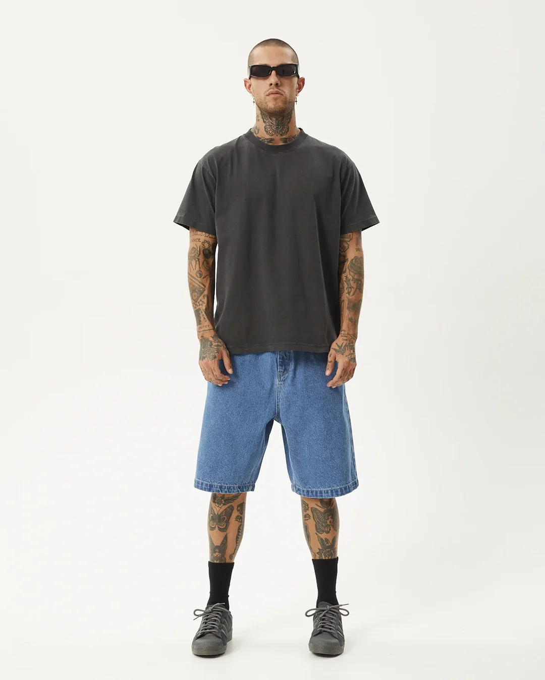 Lil C 22" Baggy Denim Shorts - Worn Blue - Image 4