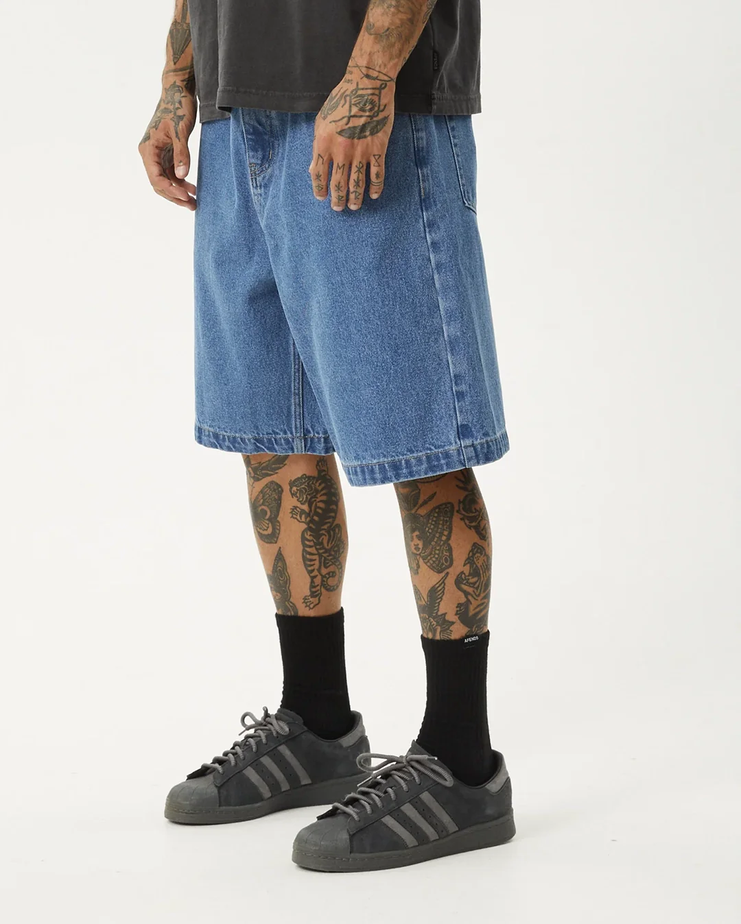 Lil C 22" Baggy Denim Shorts - Worn Blue - Image 5