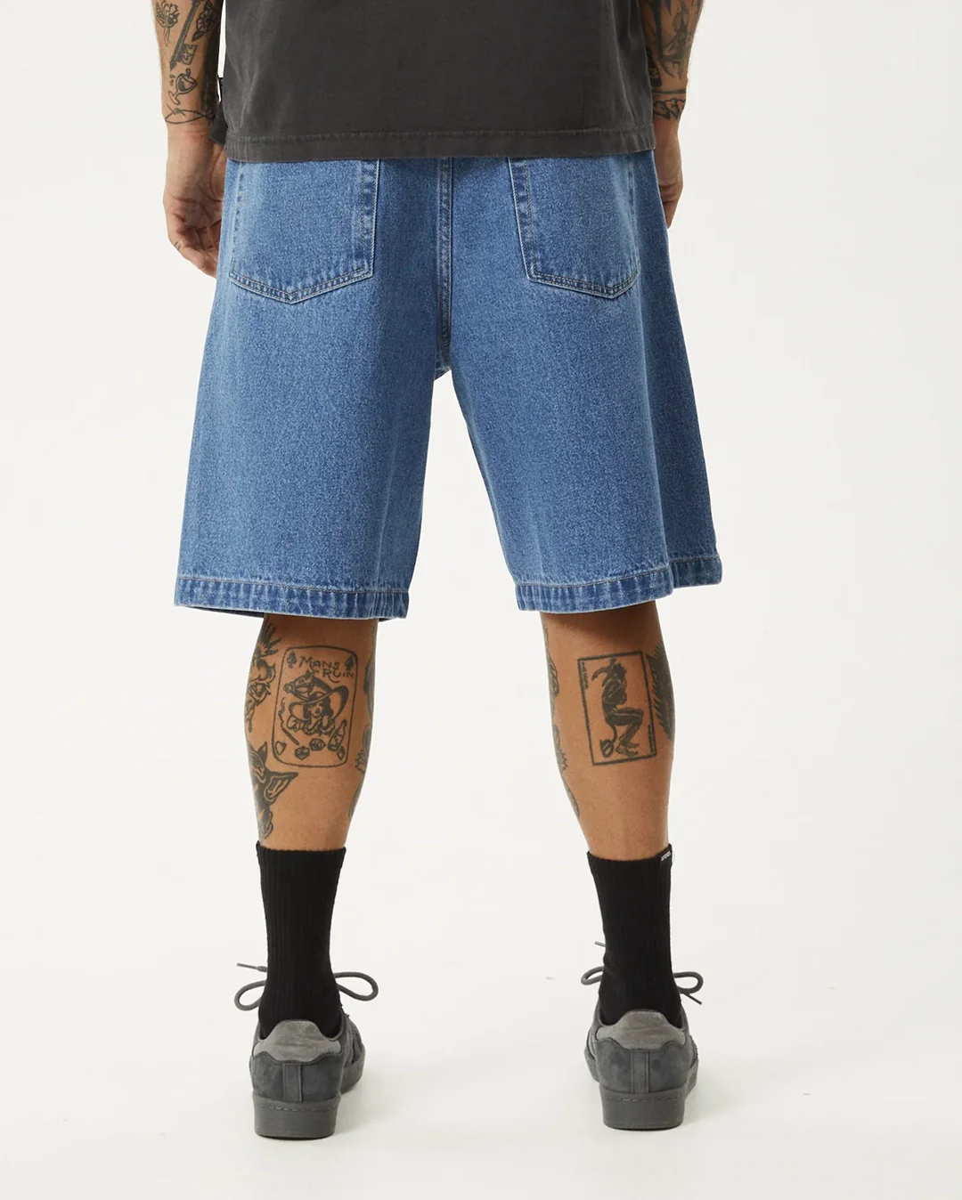 Lil C 22" Baggy Denim Shorts - Worn Blue - Image 6