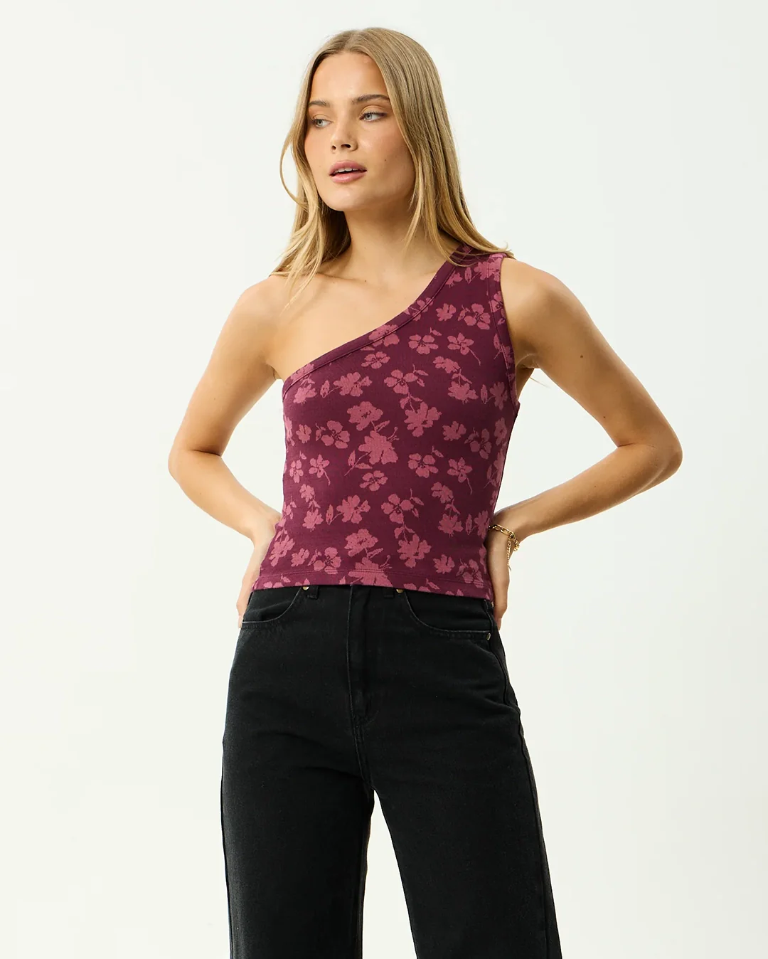 Marin - One Shoulder Top - Port - Image 2