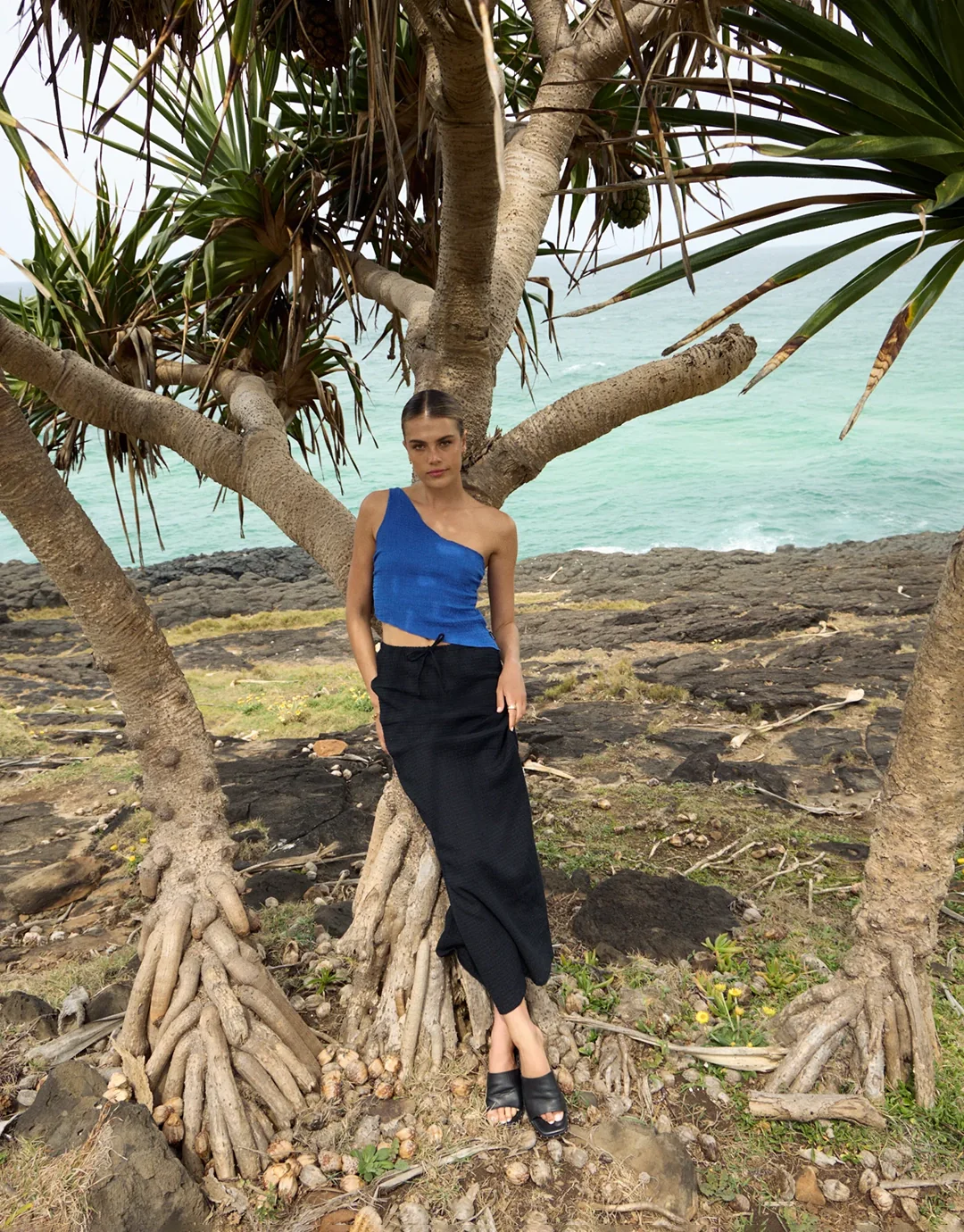 Marina Seersucker One Shoulder Top - Marina - Image 2