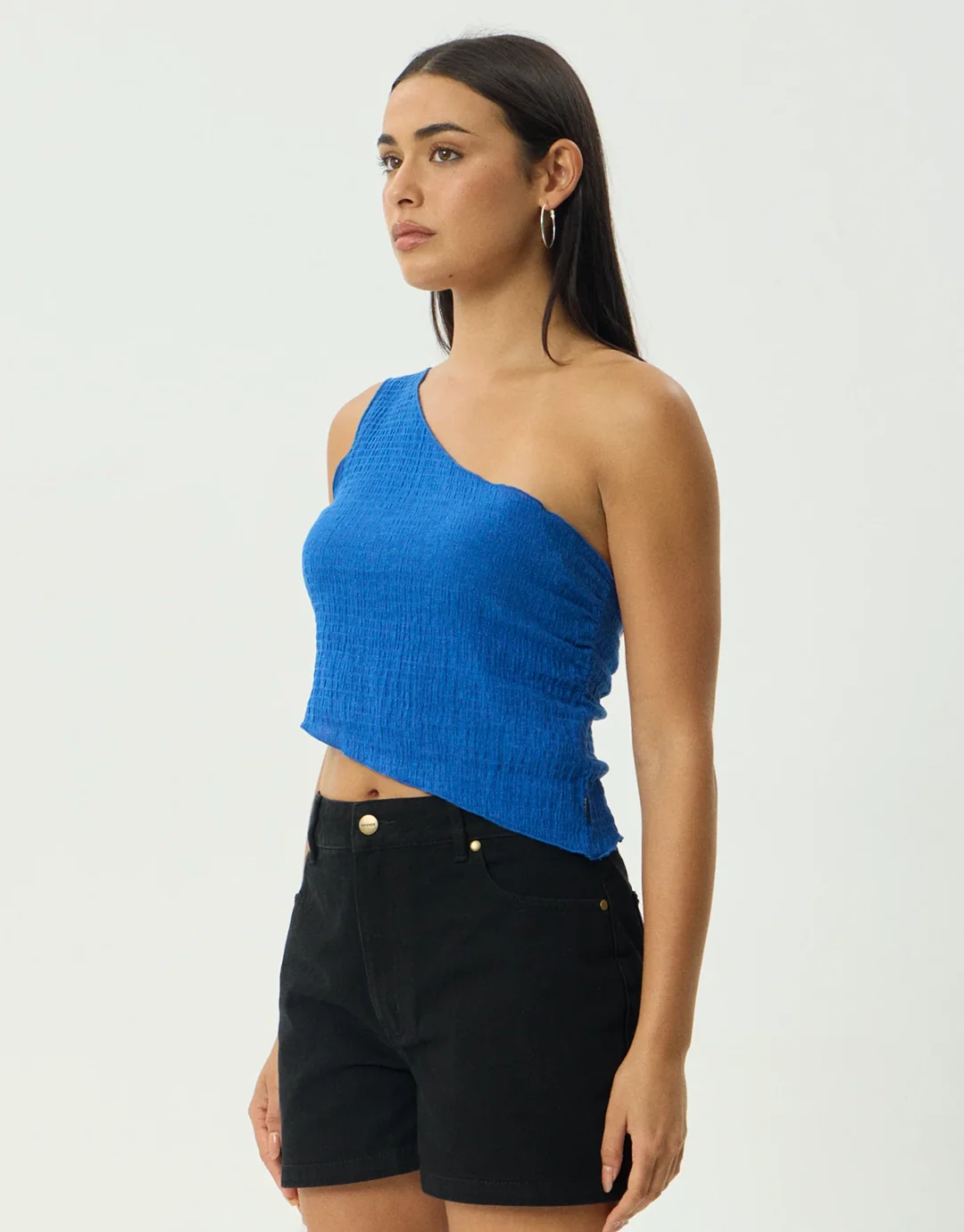 Marina Seersucker One Shoulder Top - Marina - Image 5