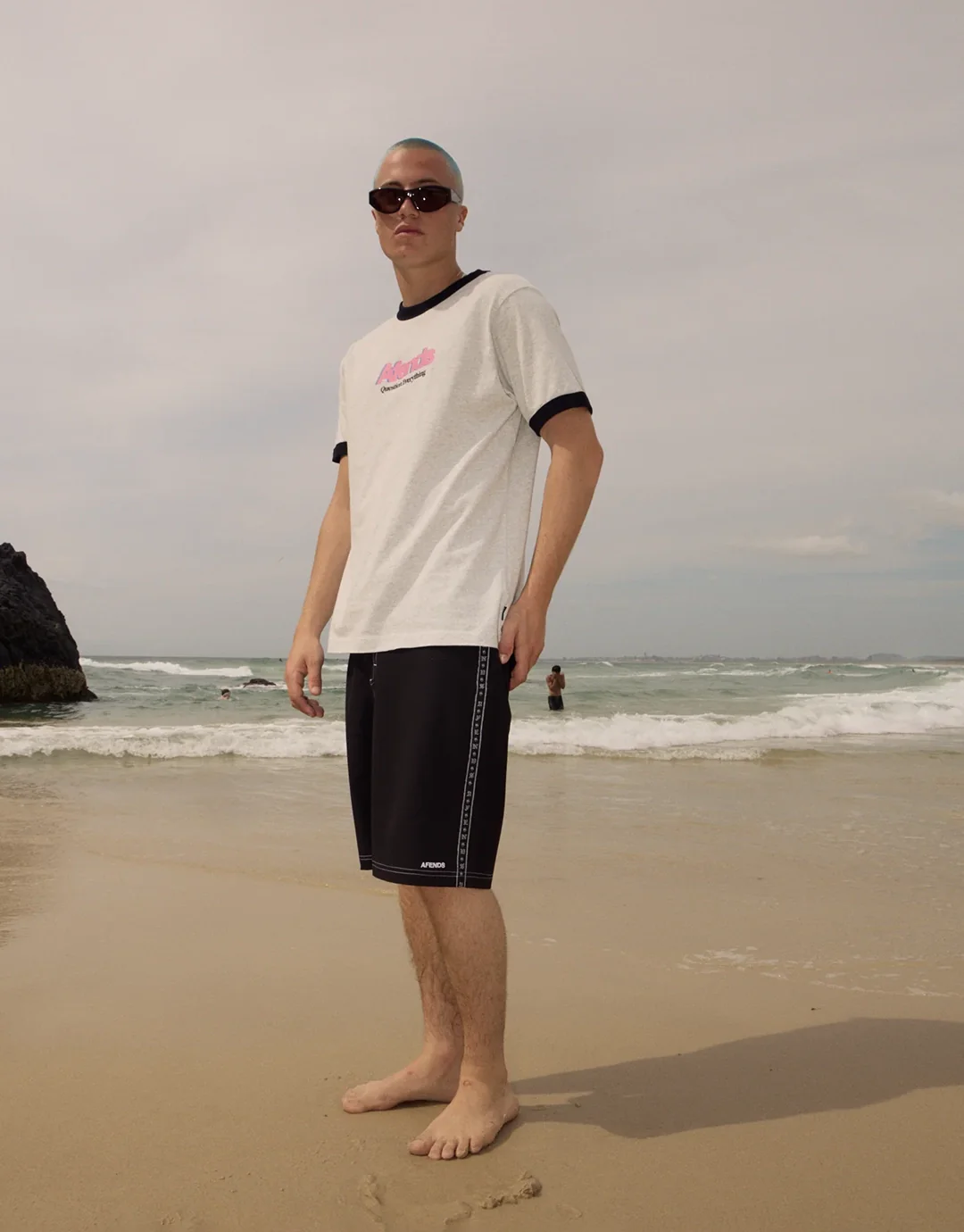 Perception Heavyweight Oversized Ringer T-Shirt - Grey Marle - Image 9