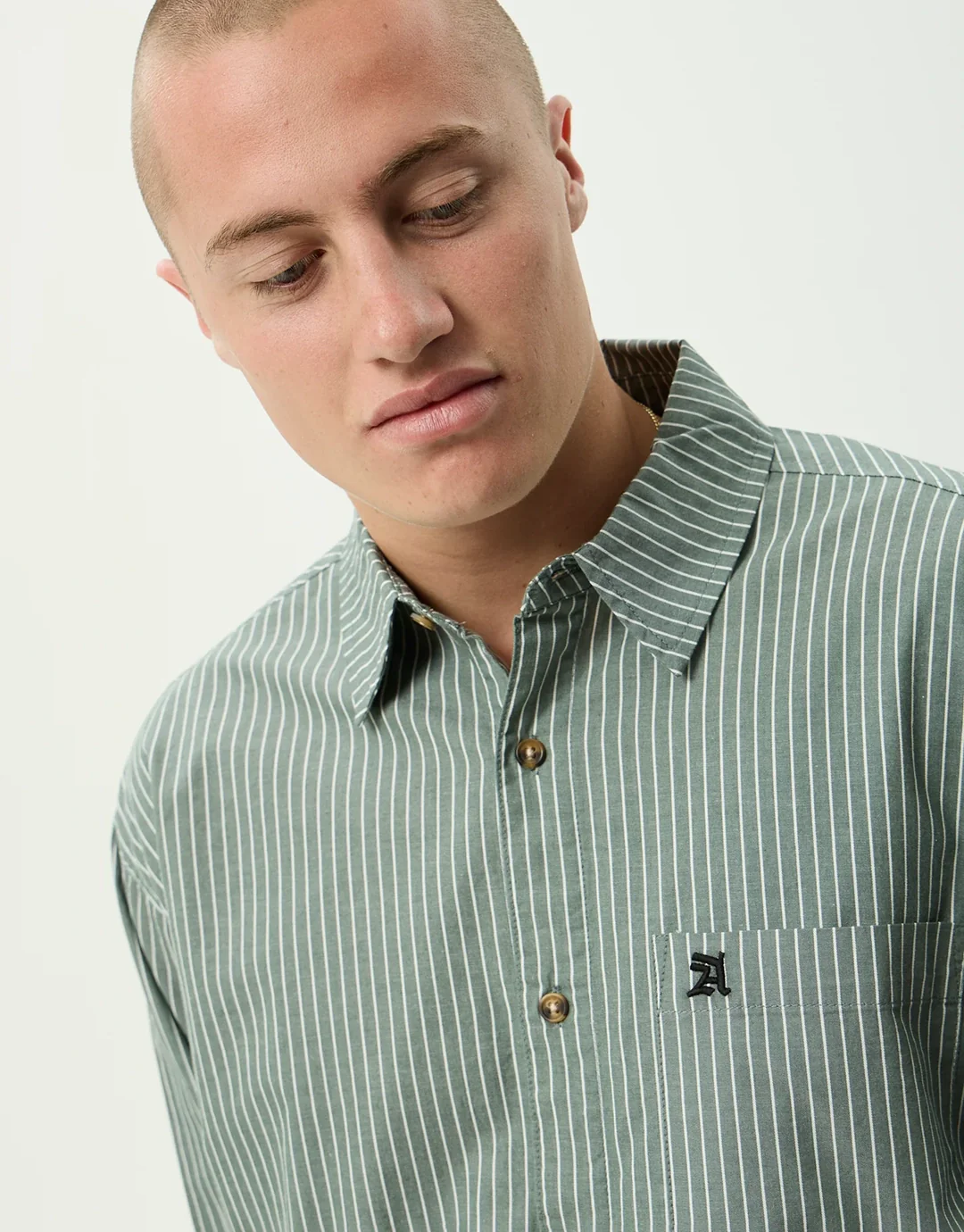 Pinned Oversized Striped Long Sleeve Shirt - Sycamore Stripe - Image 6