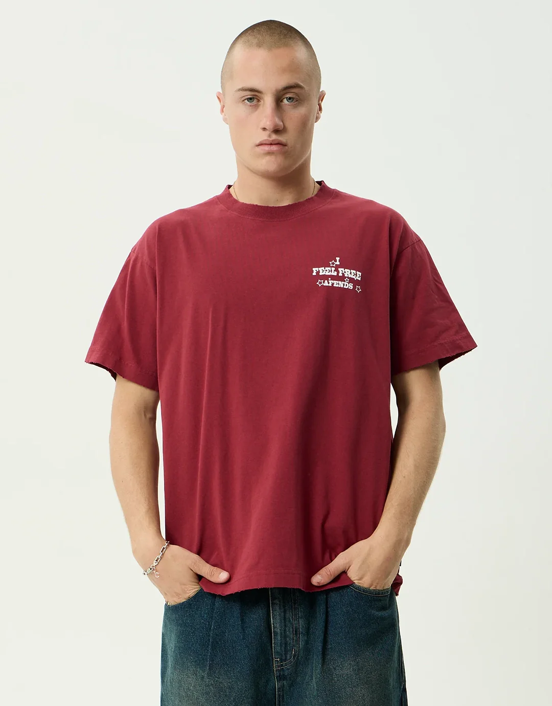 Sonoran Boxy T-Shirt - Washed Burgundy - Image 4