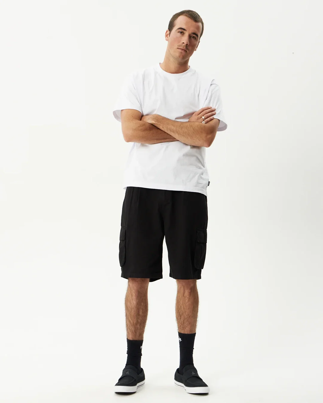 Summit 22" Pleated Cargo Short - Washed Black - Image 6