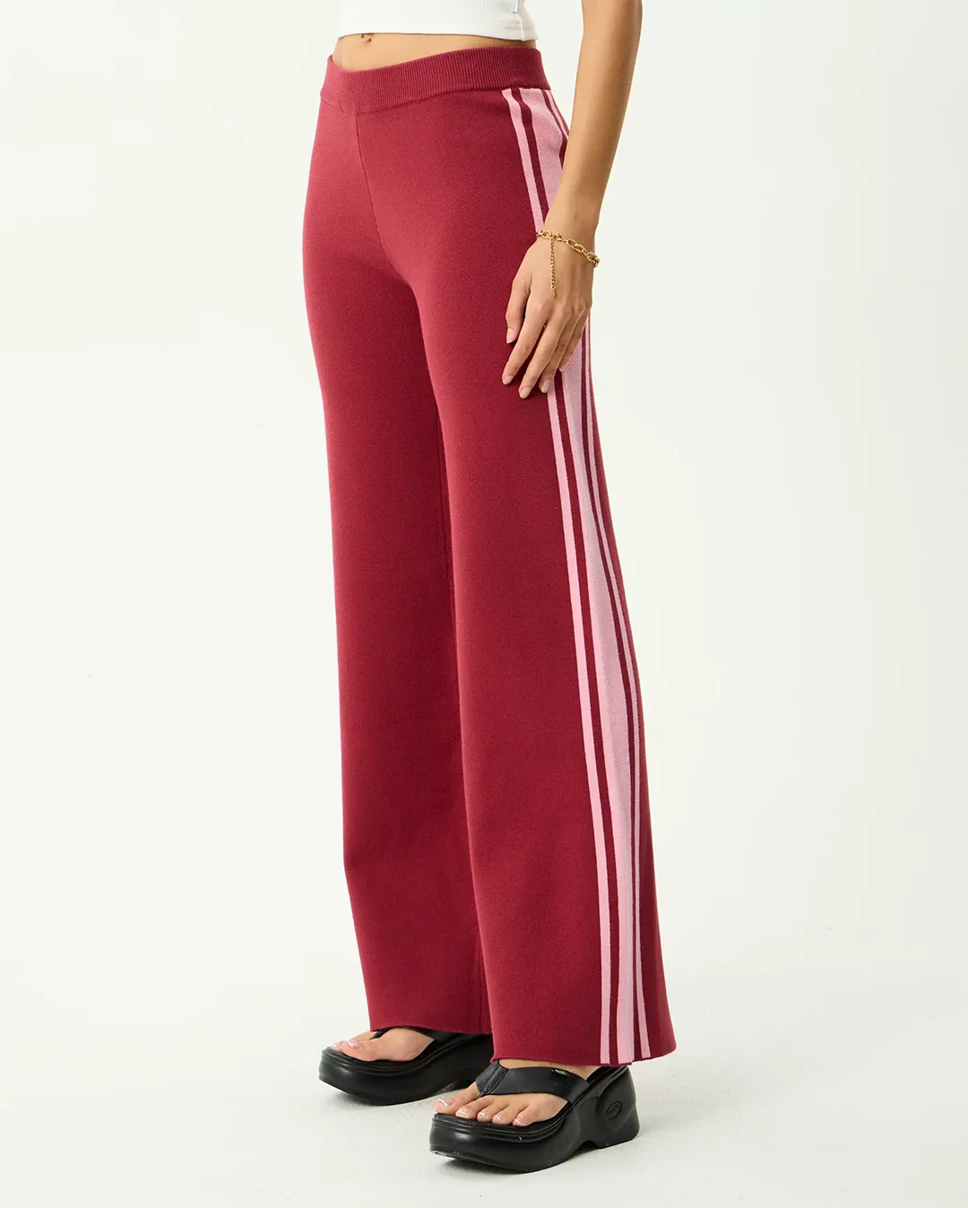 Sunny - Knit Pant - Burgundy - Image 3