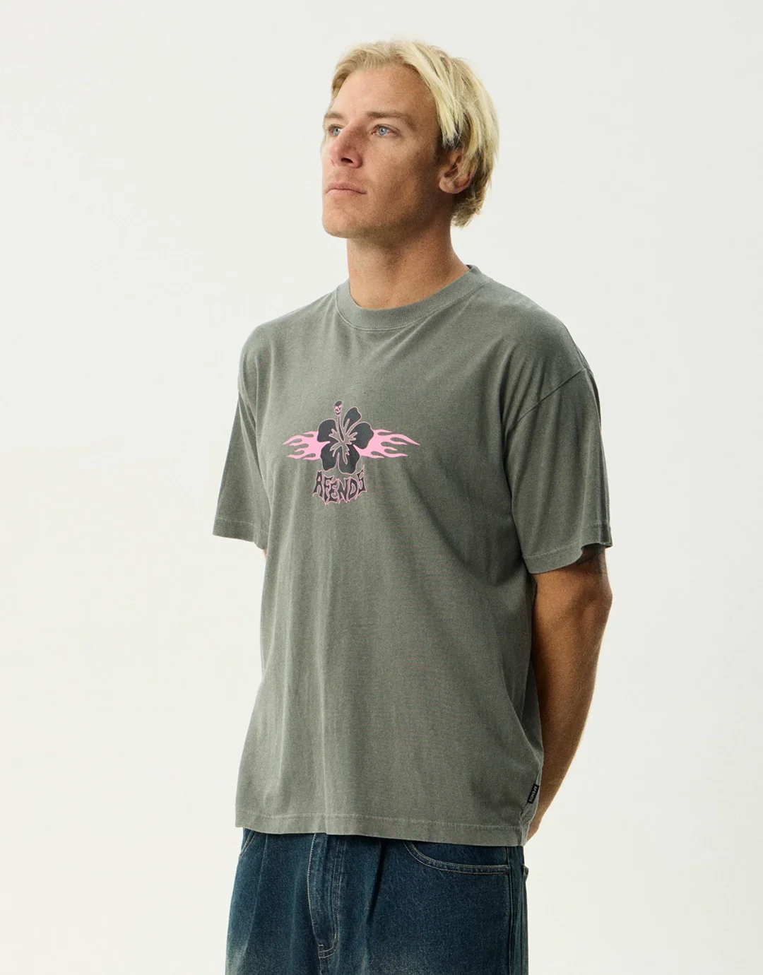 Wiped Out Boxy T-Shirt - Washed Sycamore
