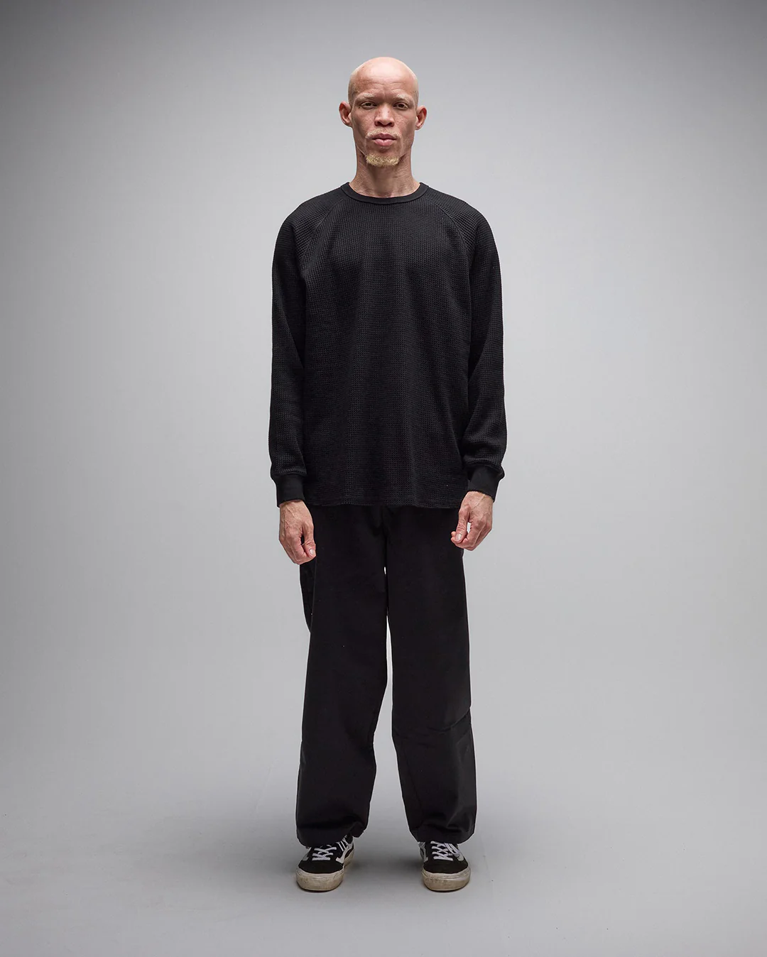 Ag Raglan Waffle - Black - Image 2