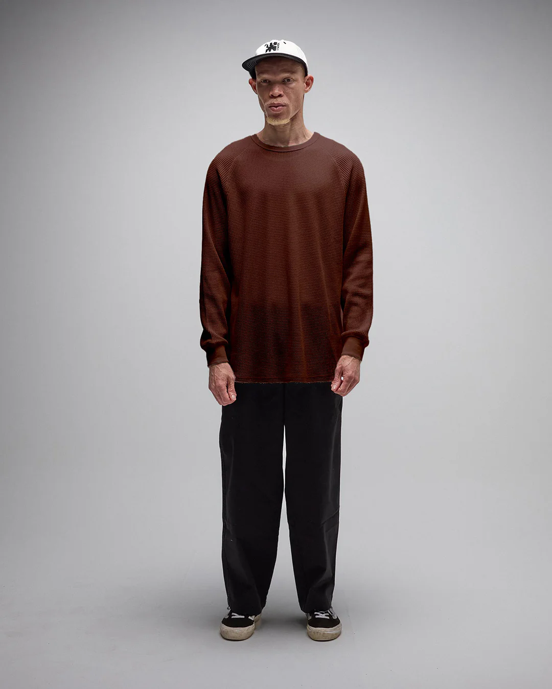 Ag Raglan Waffle - Brown - Image 2