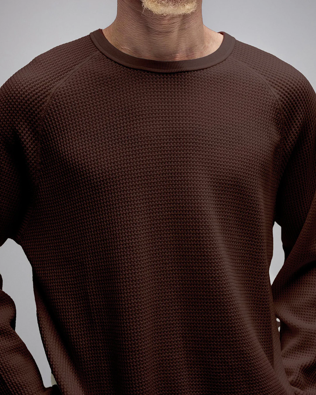 Ag Raglan Waffle - Brown - Image 3