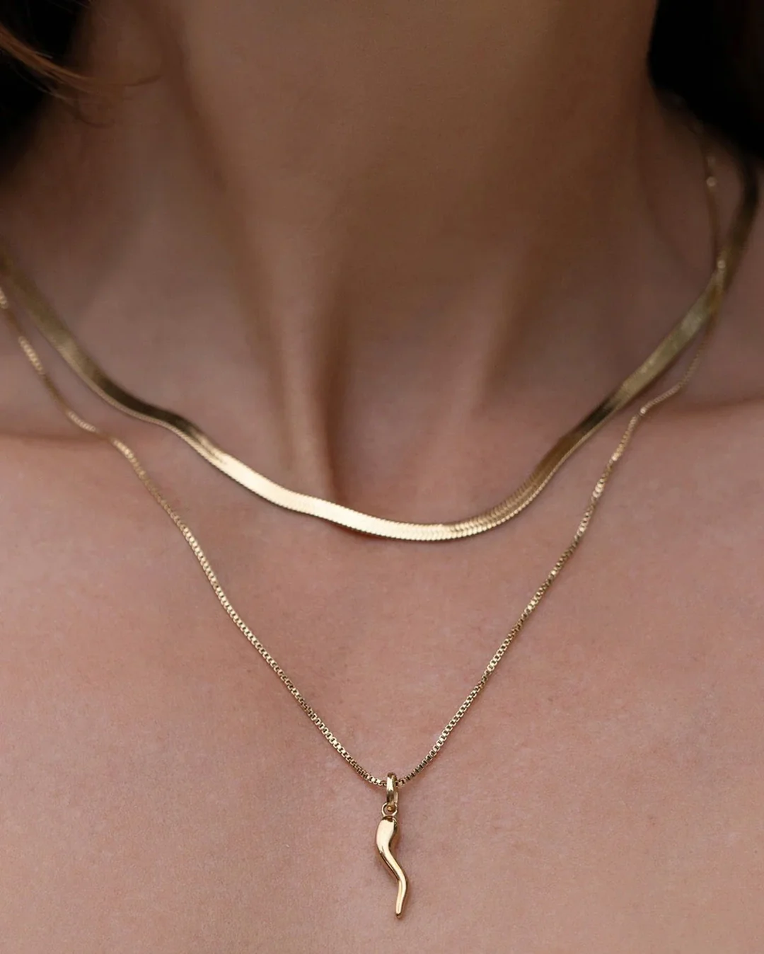 Cornicello Gold Charm Necklace - Gold - Image 5