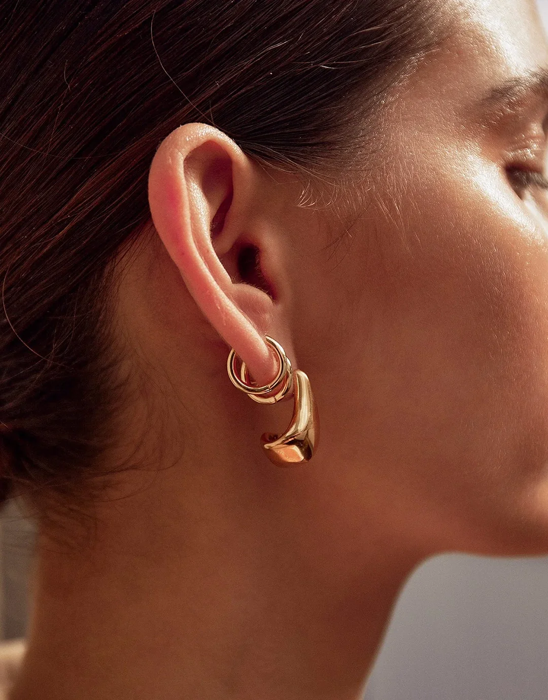 Delphine Gold Earrings - Gold - Image 3