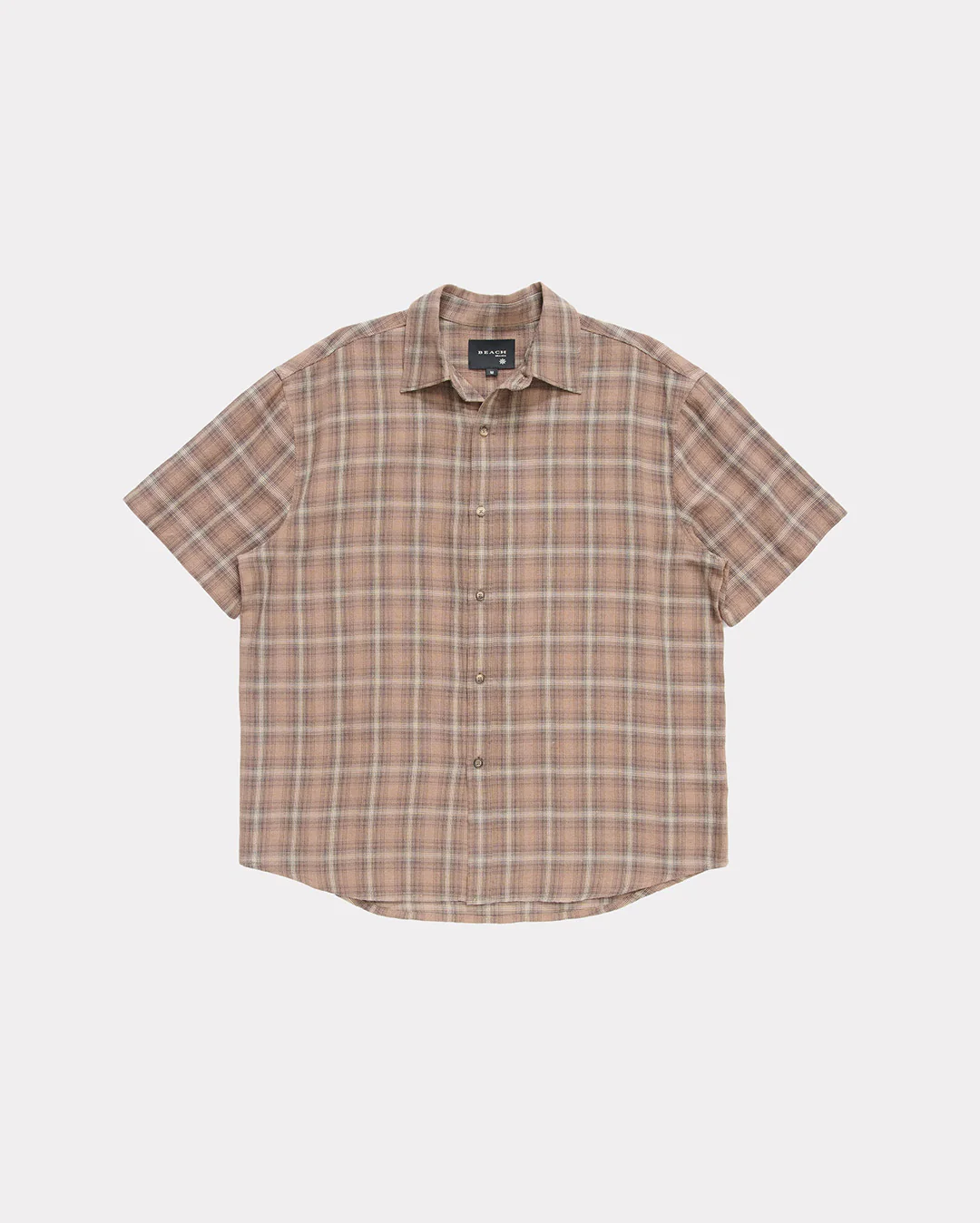 Drop Short Sleeve Shirt - Brown Check - Image 2