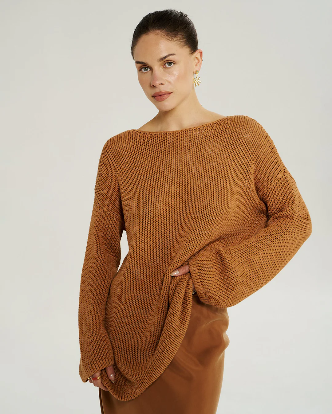 Bell Long Sleeve Knit - Toffee - Image 5