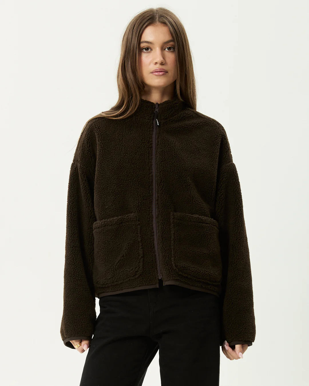 Berlin - Reversible Polar Fleece Jacket - Coffee - Image 3