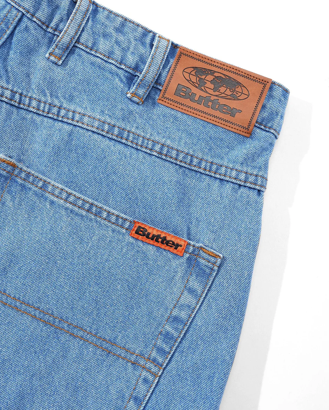 Baggy Denim Shorts - Washed Indigo - Image 6