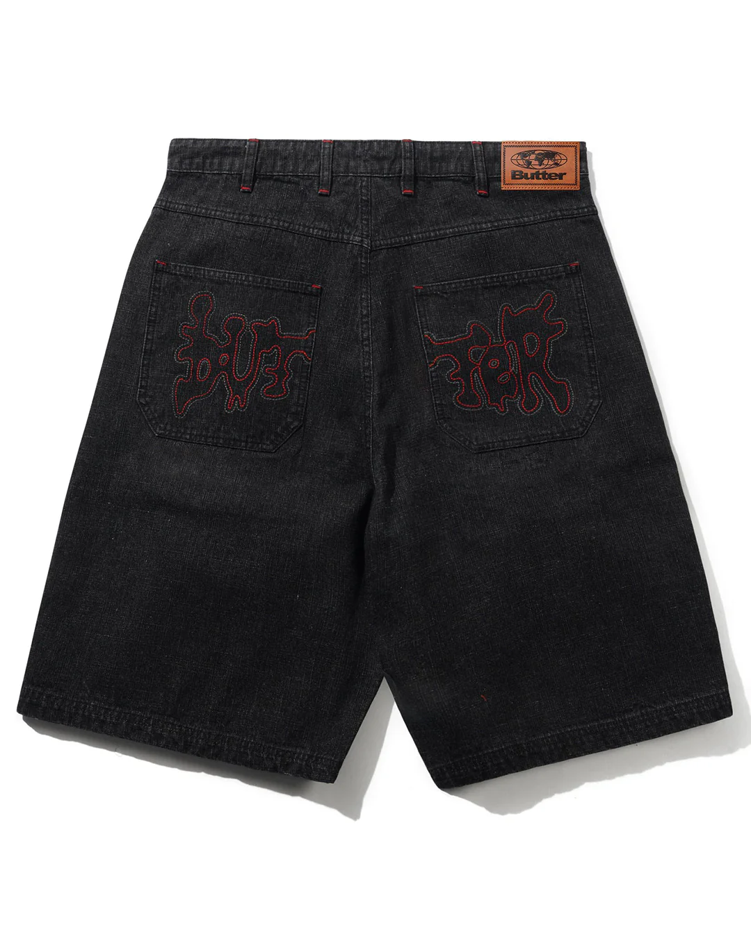 Blotch Denim Shorts - Streaky Black - Image 2
