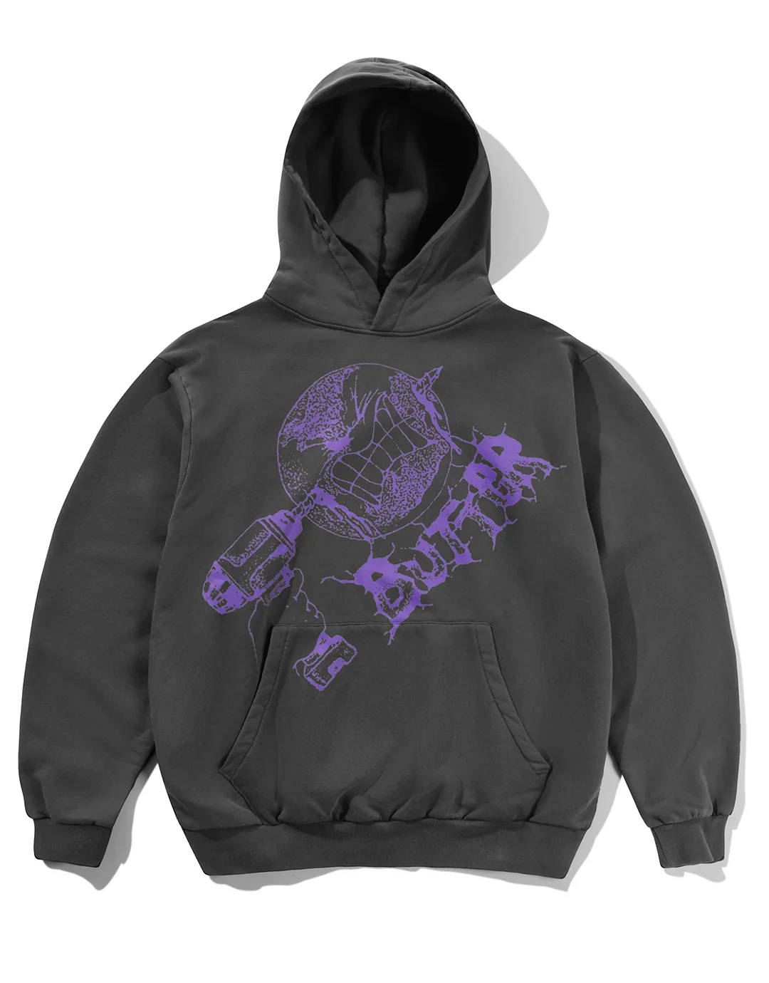 Drill Pullover Hoodie - Washed Dark Grey