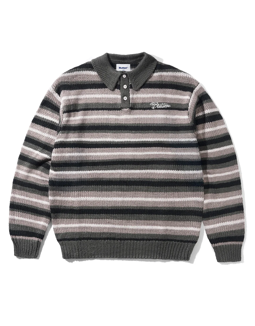 Ombre Stripe Knit Sweater - Black