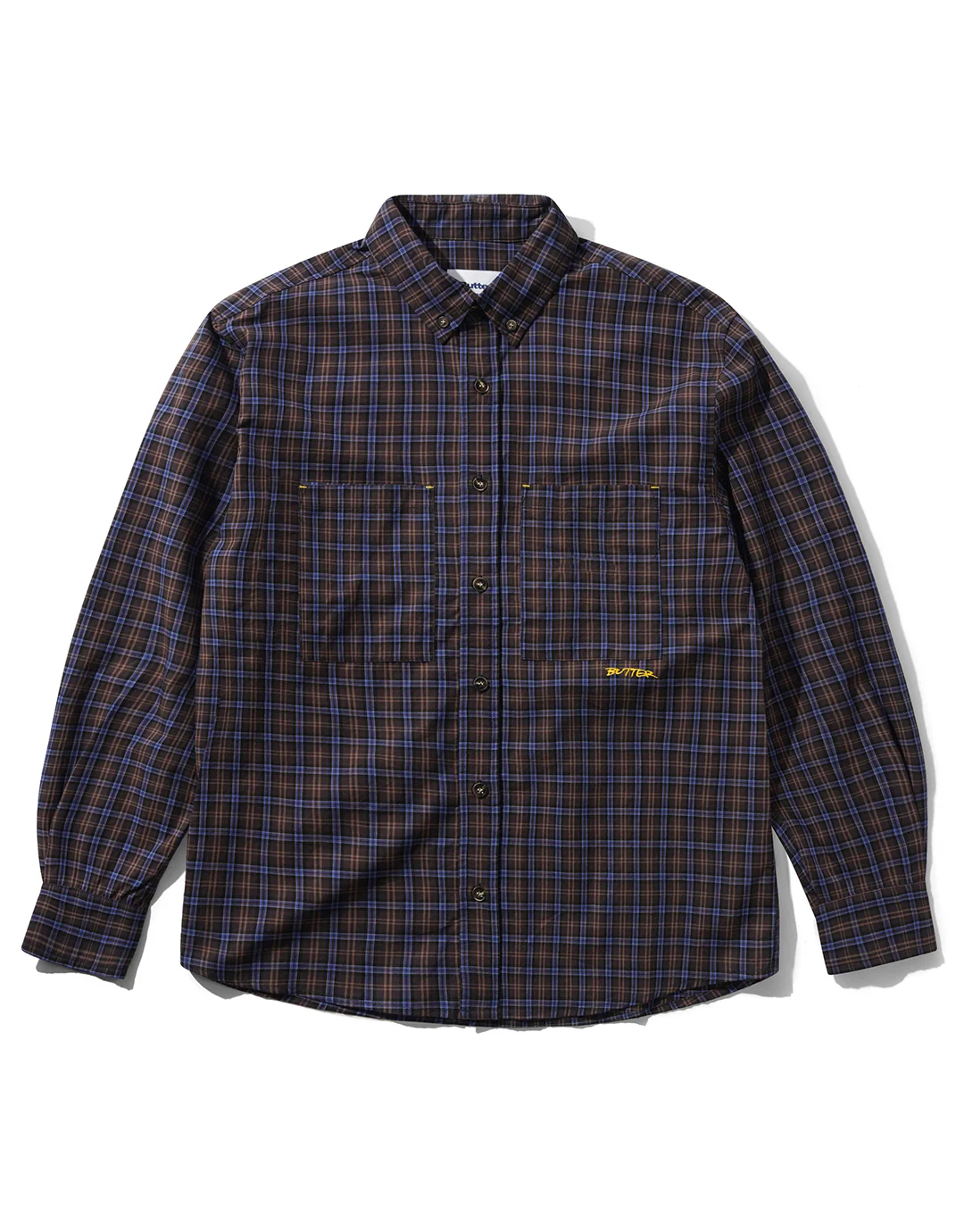 Plaid Shirt - Brown / Cobalt
