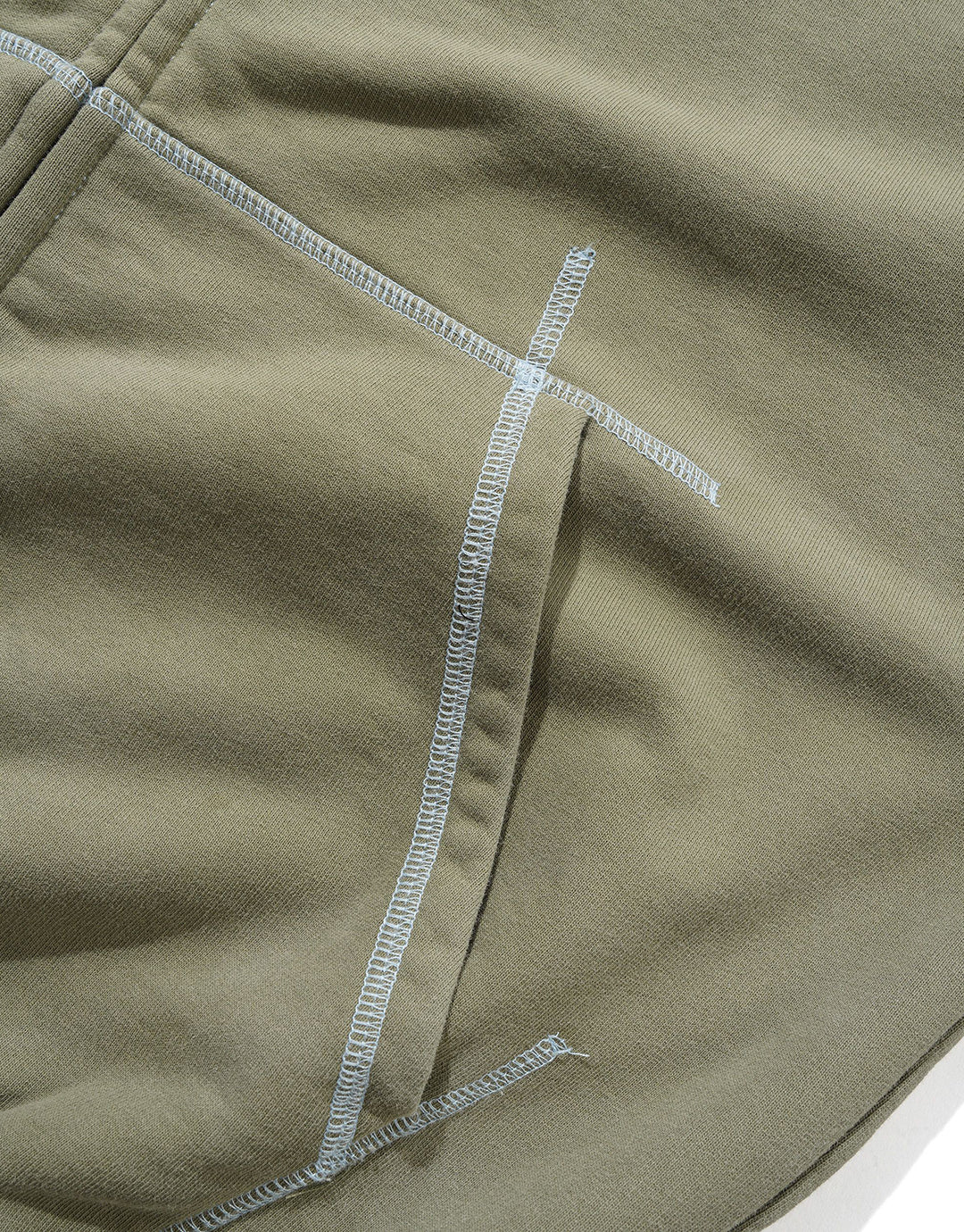 Trail Stitch Zip-Through Hoodie - Washed Dull Army - Image 3