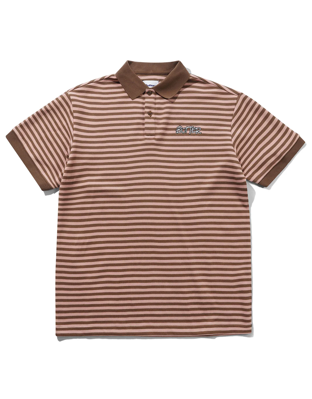 Tunnel Short Sleeve Polo Shirt - Brown / Salmon