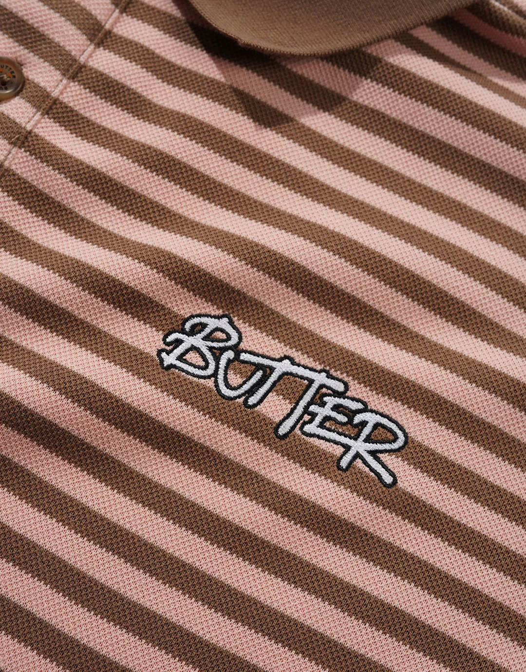 Tunnel Short Sleeve Polo Shirt - Brown / Salmon - Image 2